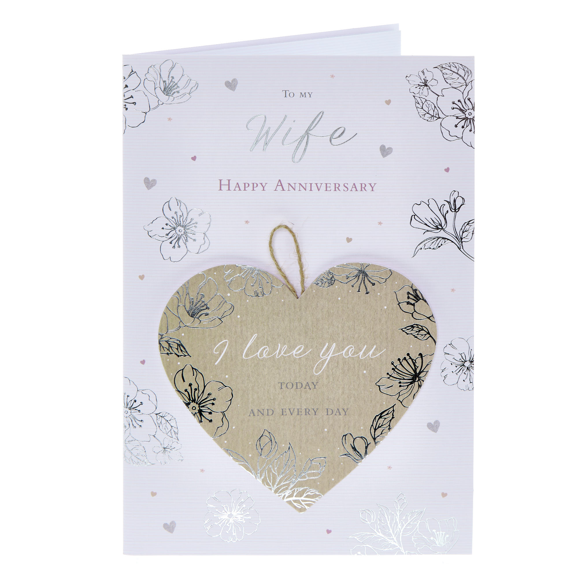 Wife I Love You Today & Every Day Wedding Anniversary Card