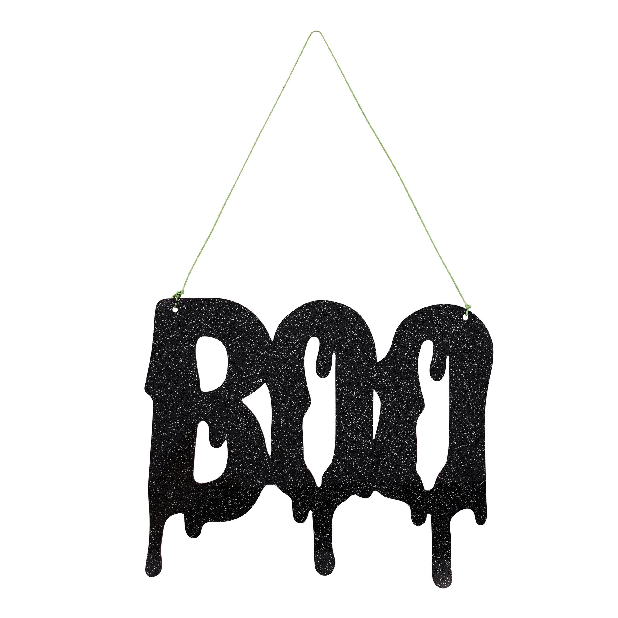 Halloween Boo Black Glitter Acrylic Sign