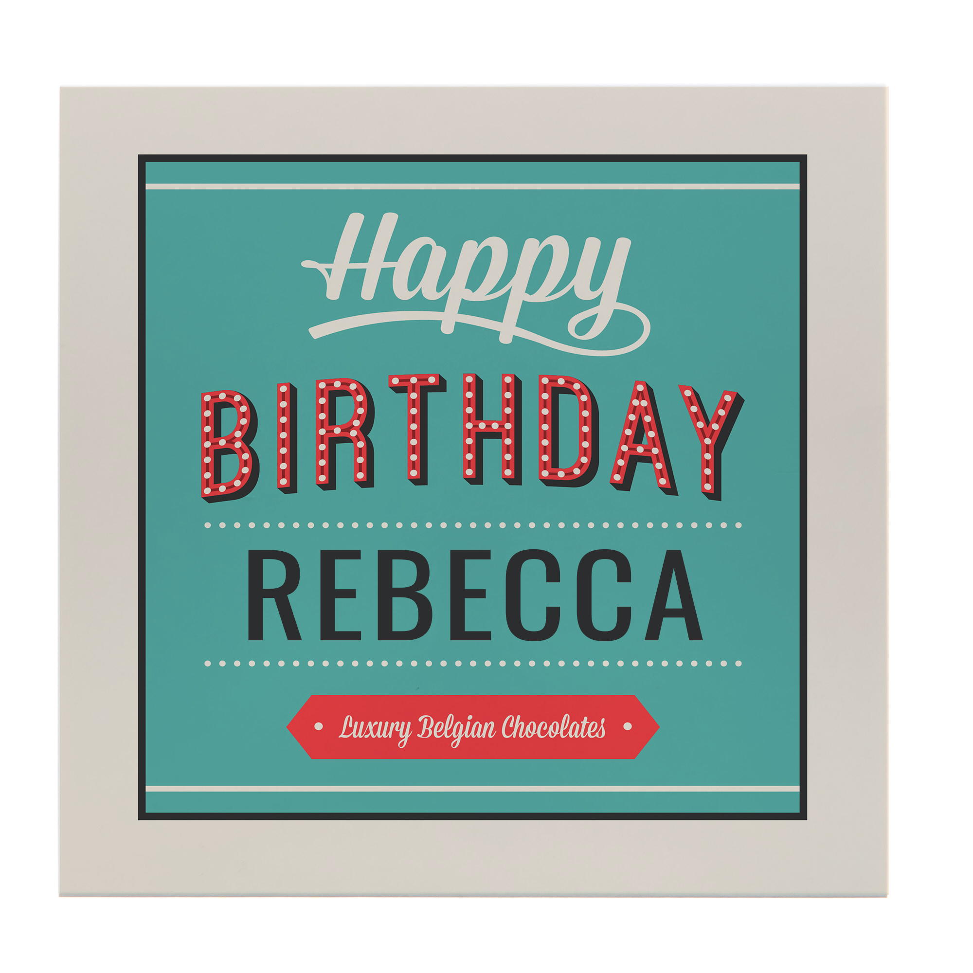 Personalised Belgian Chocolates - Birthday In Lights