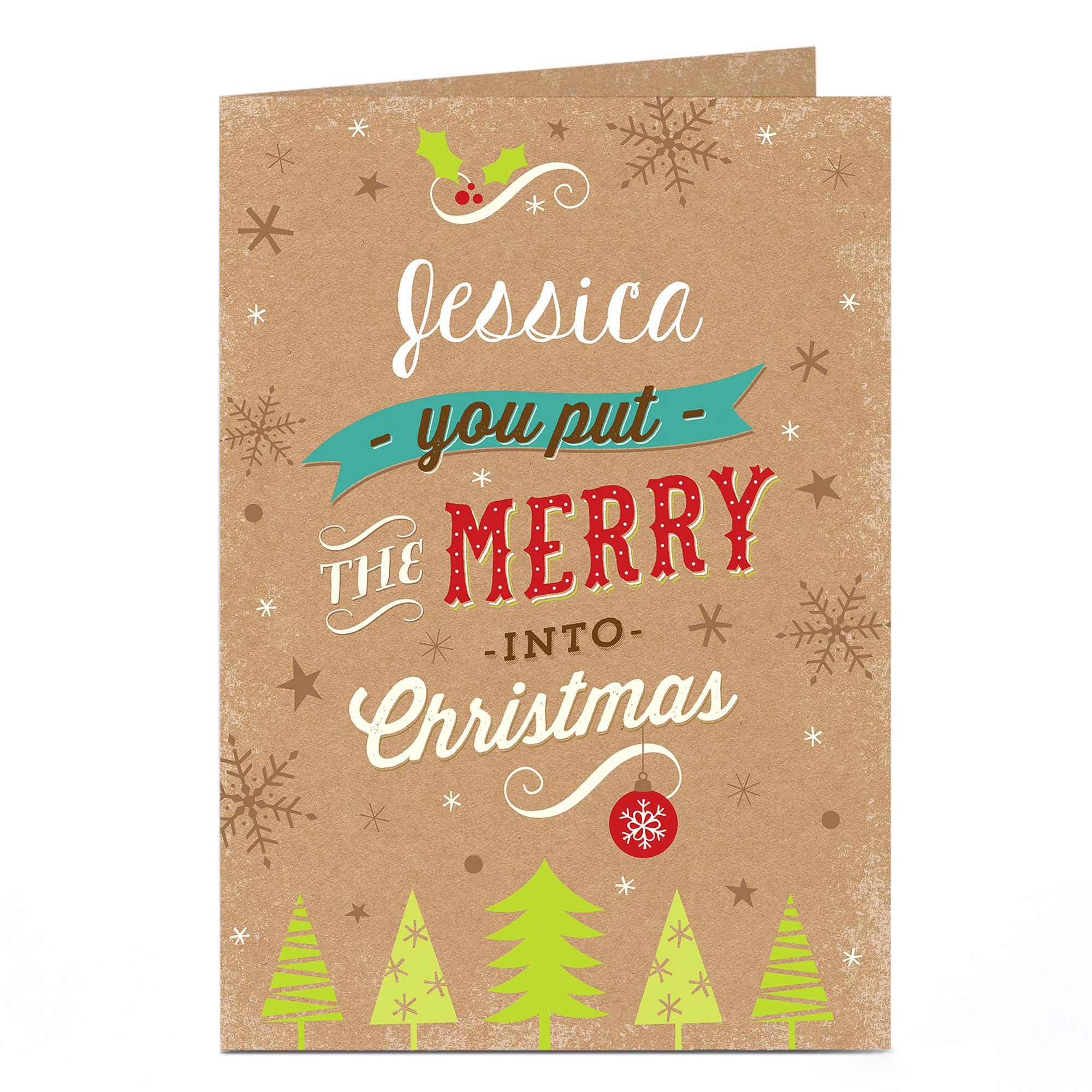 Personalised Christmas Card - Merry