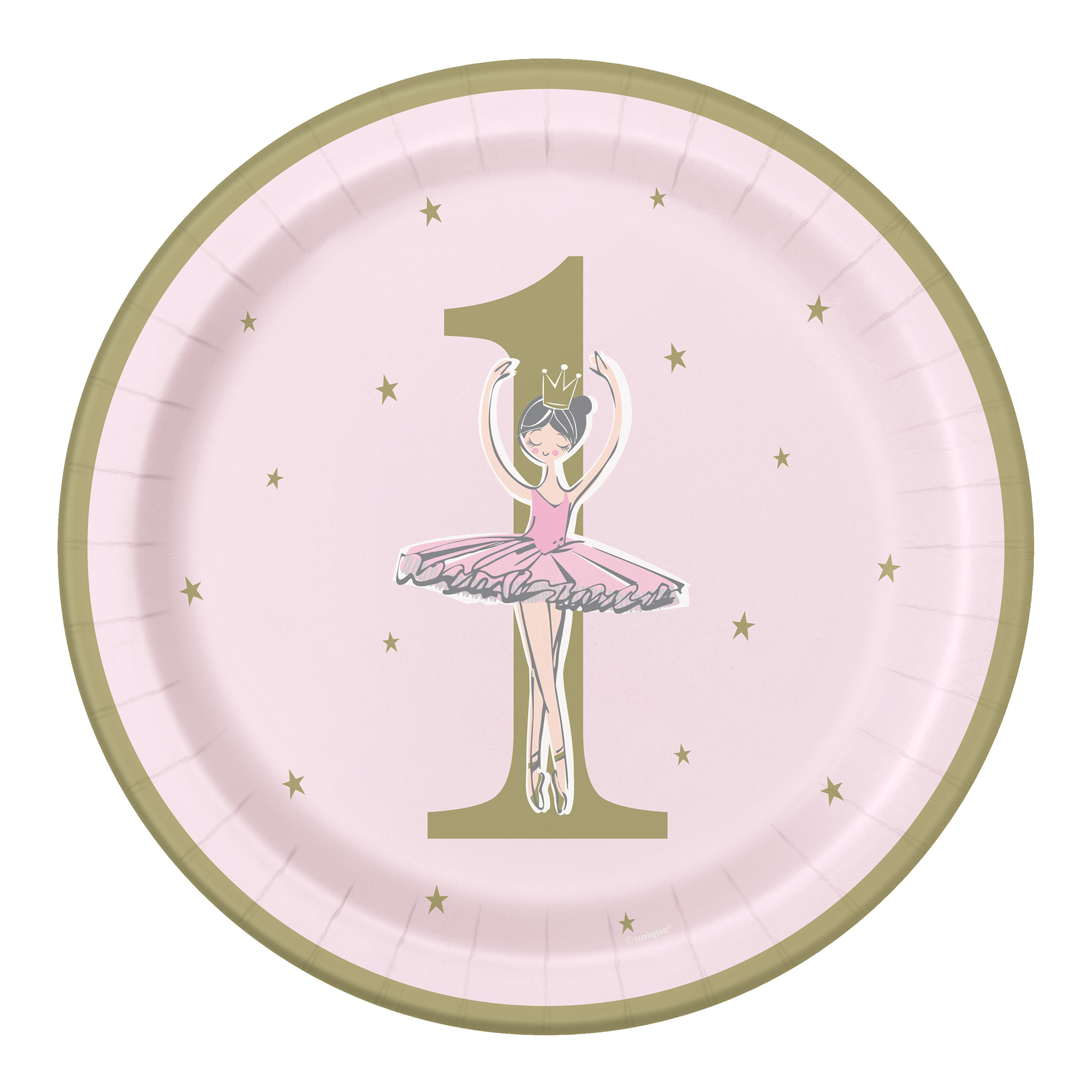 Ballerina 1st Birthday Party Tableware & Decorations - 16 Guests