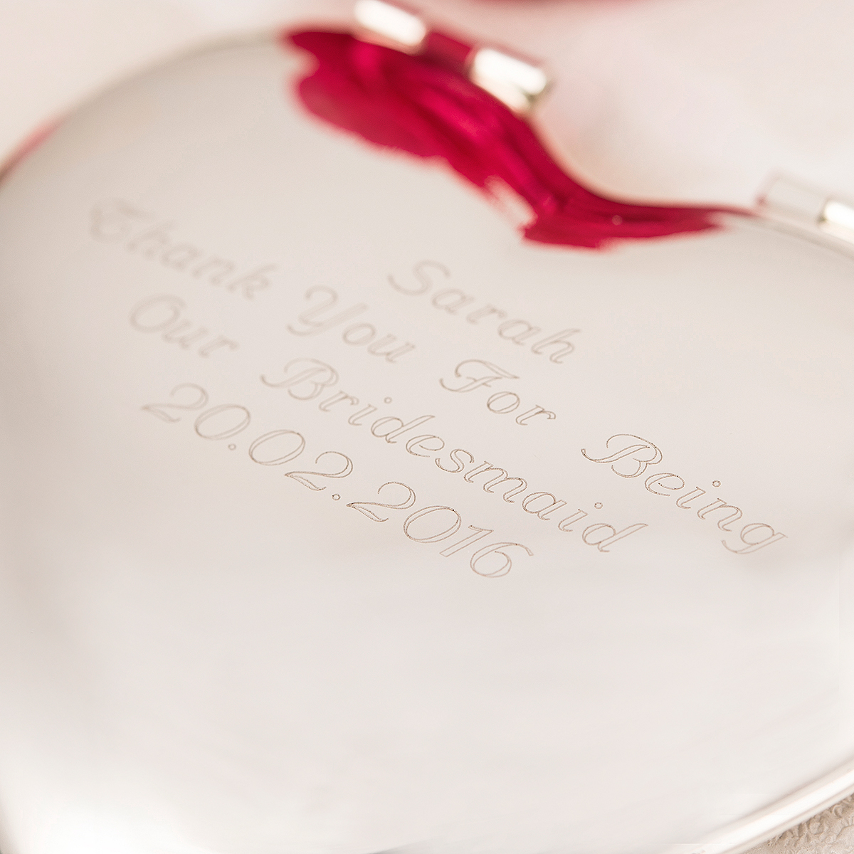 Personalised Engraved Heart Compact Mirror