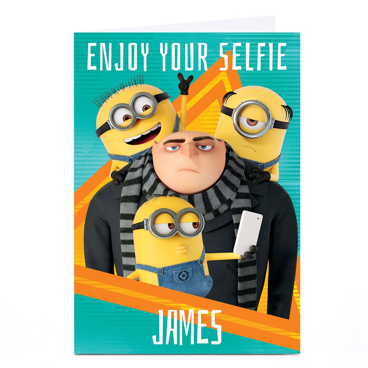Personalised Minions Birthday Card - Enjoy Your Selfie
