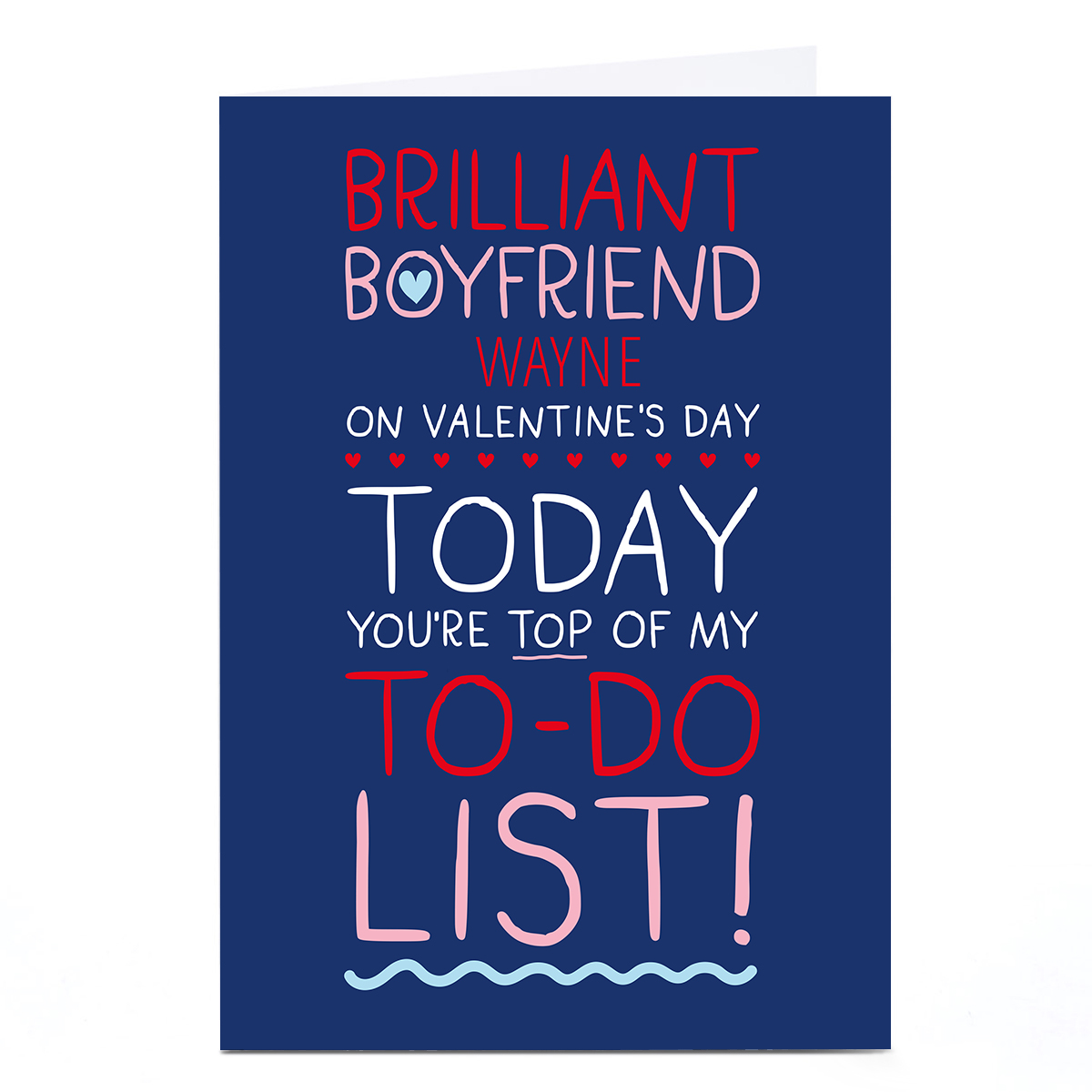 Personalised Shout! Valentine's Day Card - Boyfriend To Do List