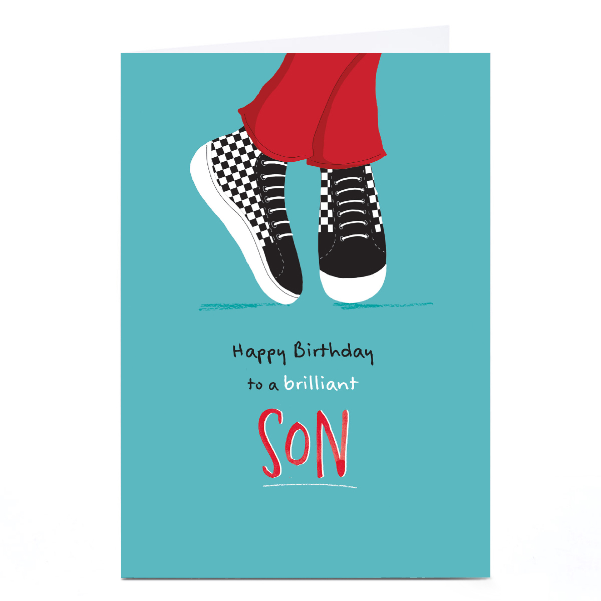 Personalised Cory Reid Birthday Card - Son Shoes