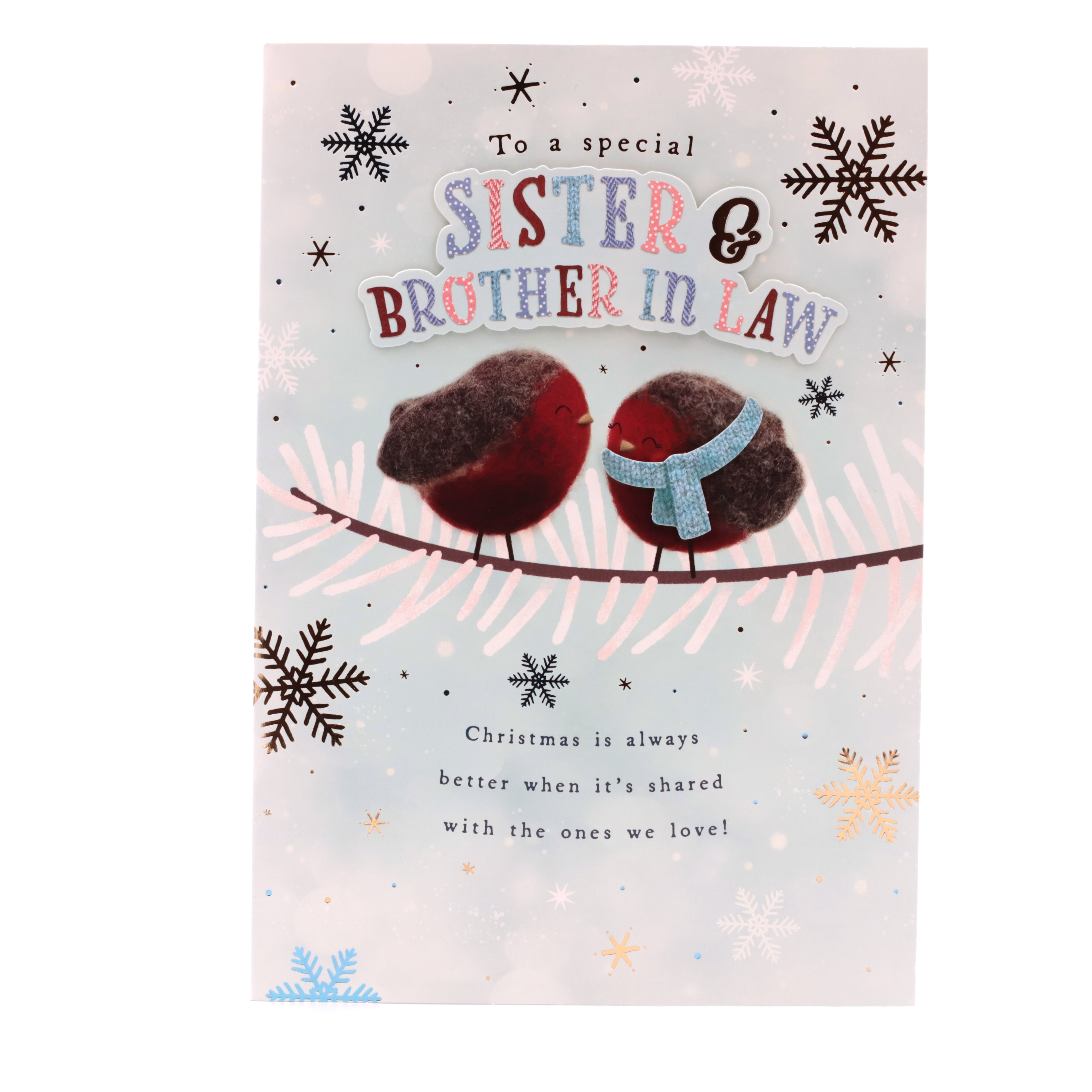 Christmas Card - Sister And Brother In Law, Cute Robins