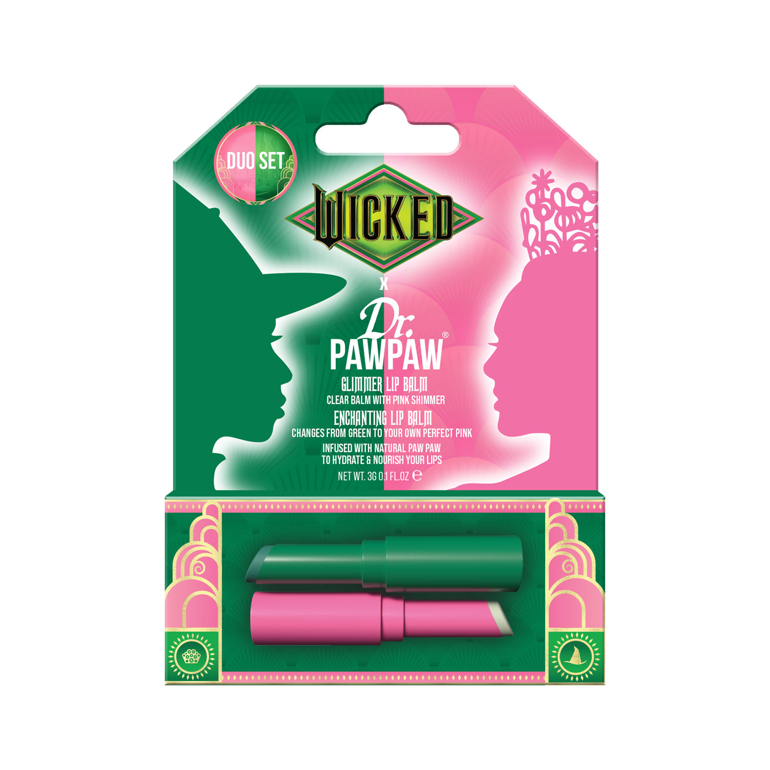 WICKED x Dr.PAWPAW Enchanting & Glimmer Lip Balm Duo