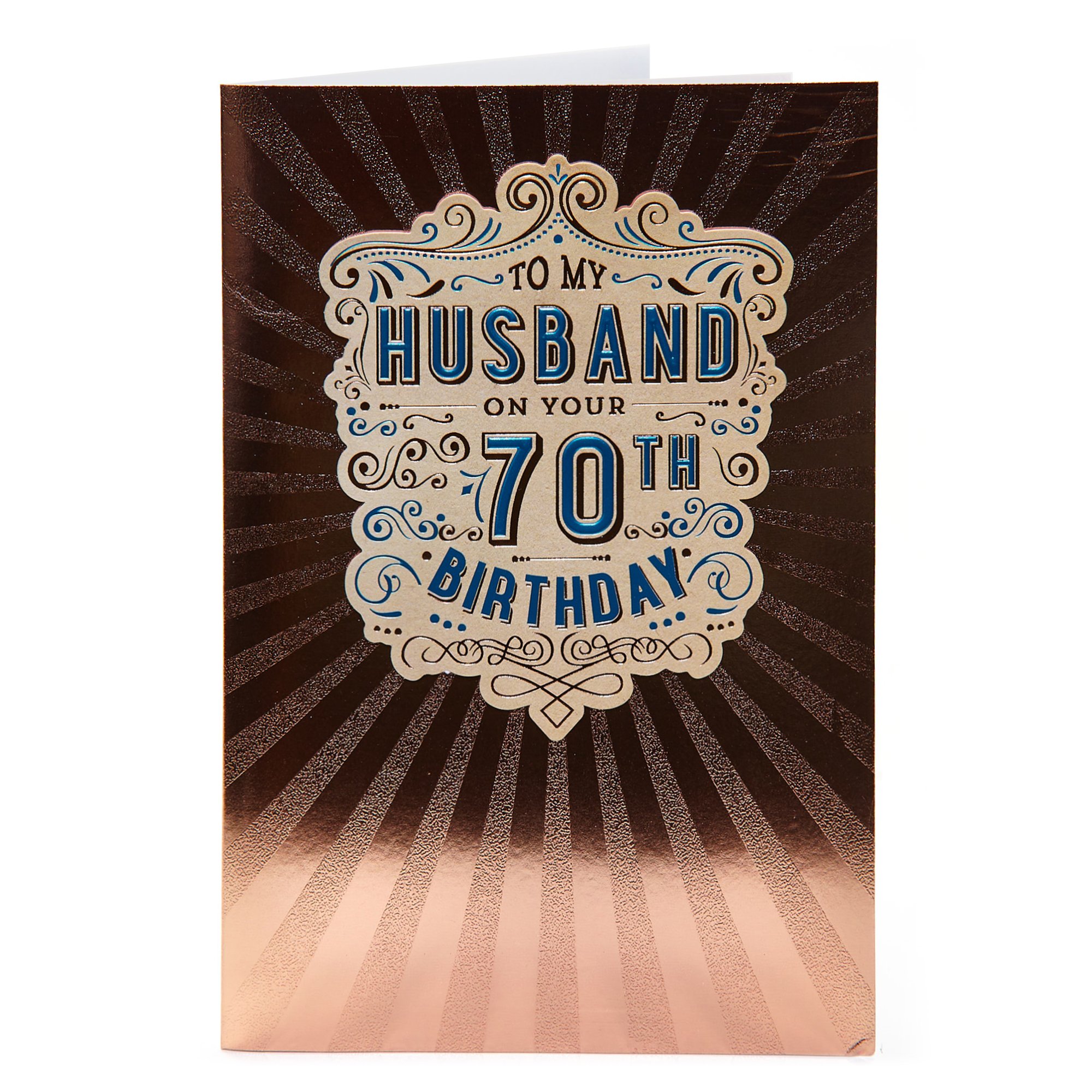 70th Birthday Card - To My Husband