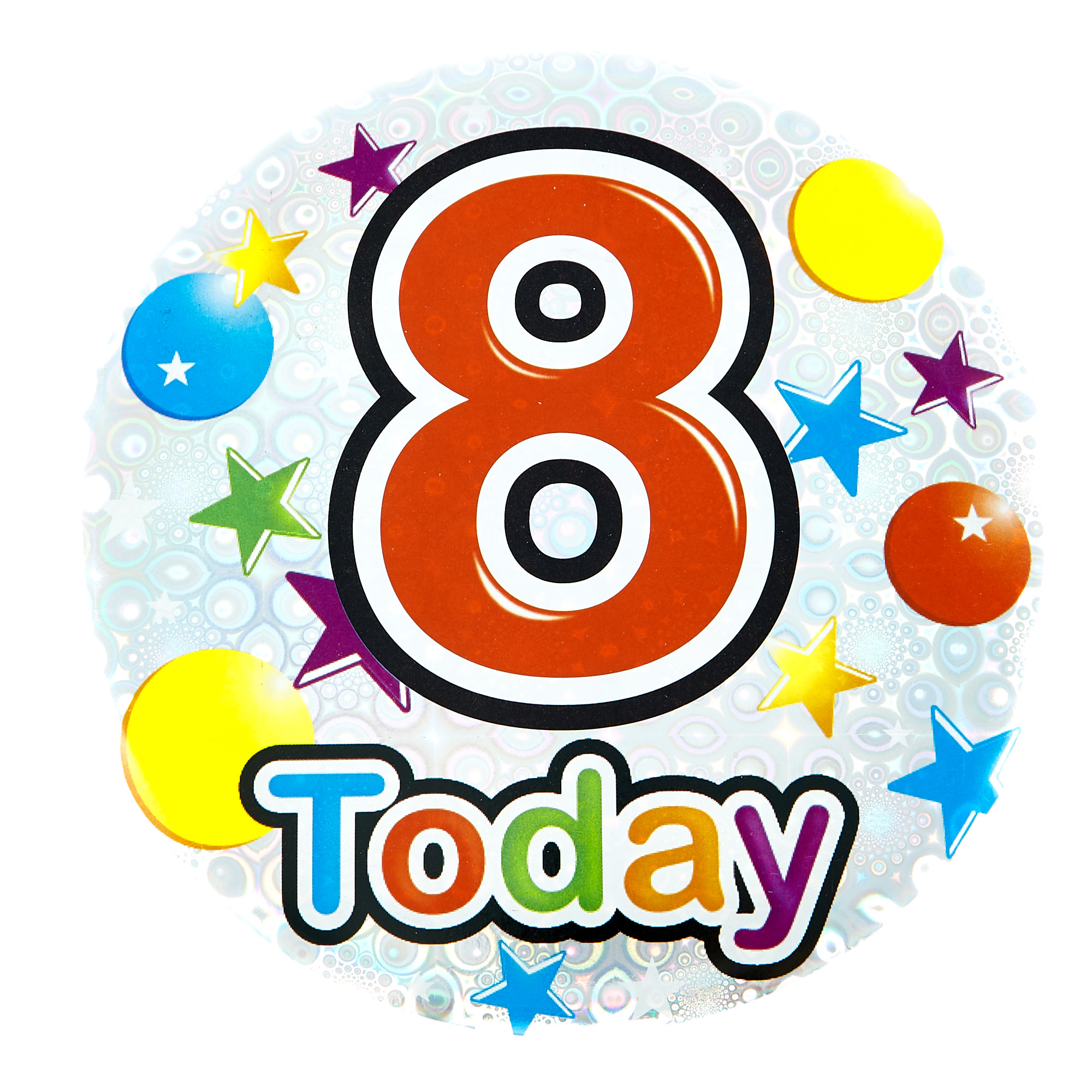 Giant 8th Birthday Badge - Silver