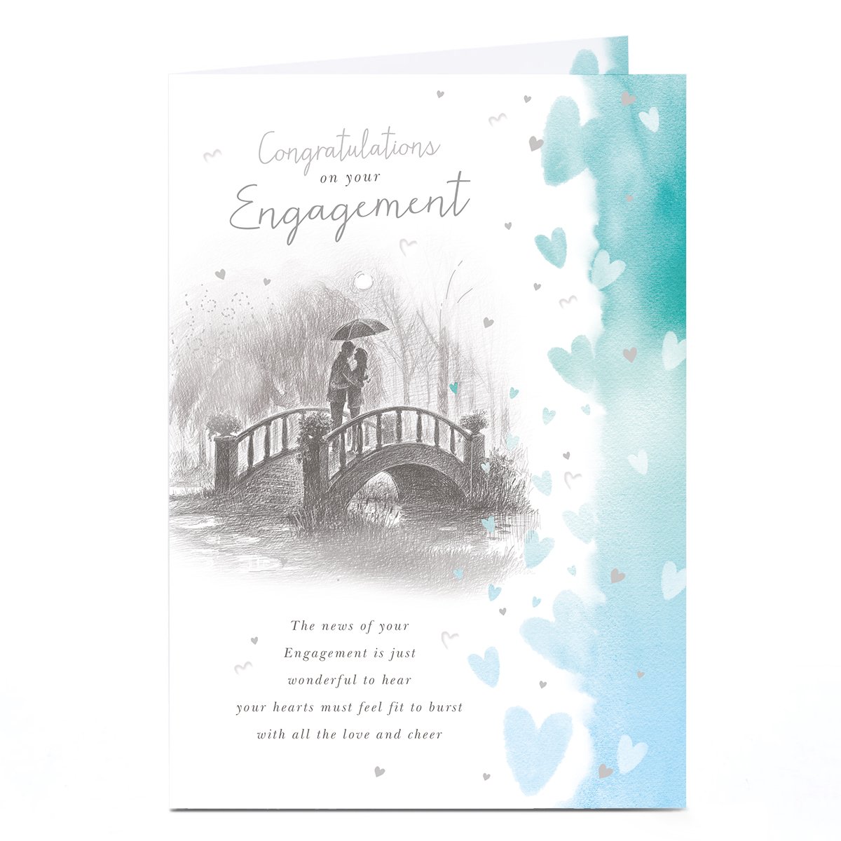 Engagement Card - Romantic Rainy Bridge