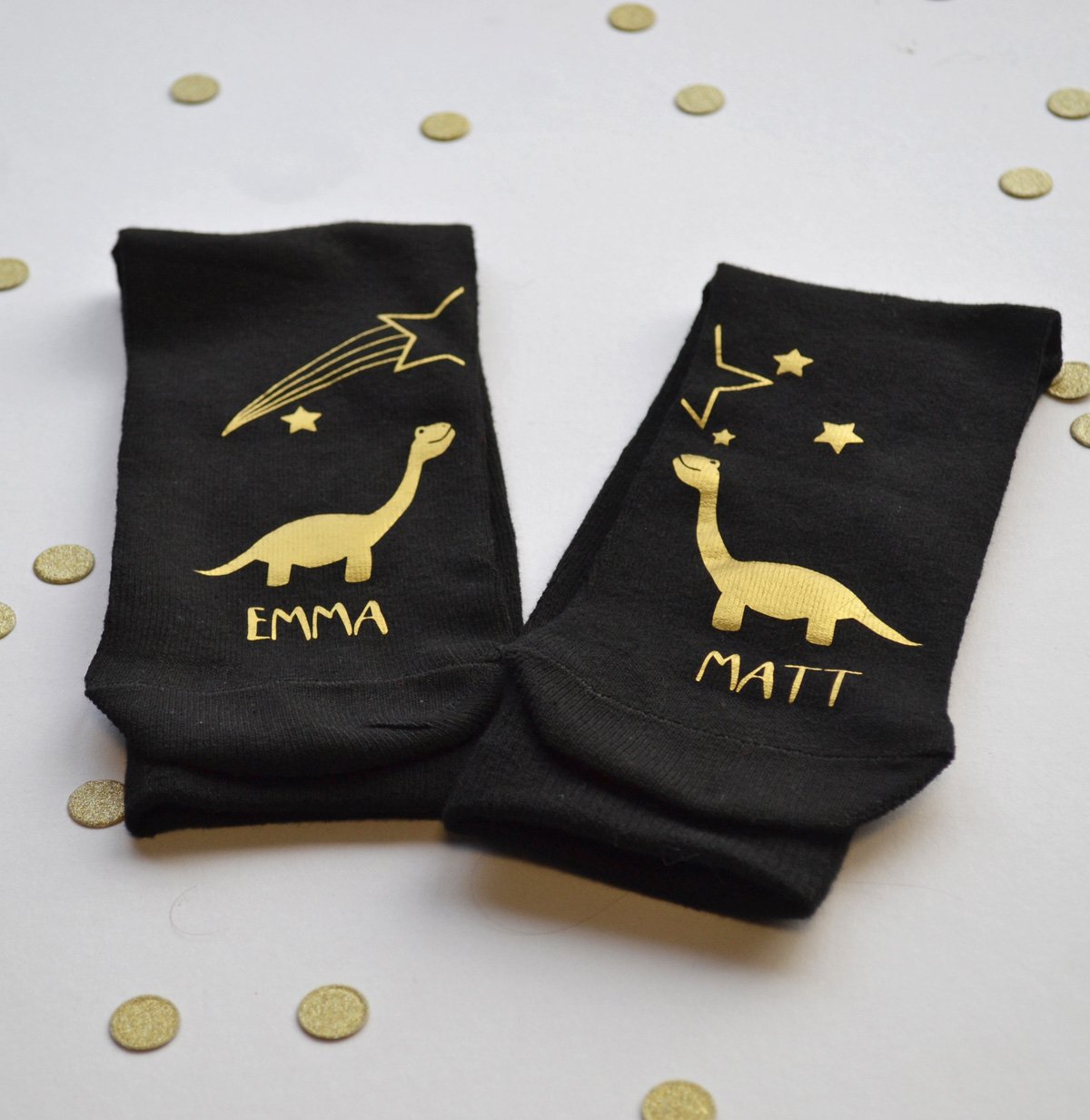 Personalised Socks - Stargazing Dinosaurs