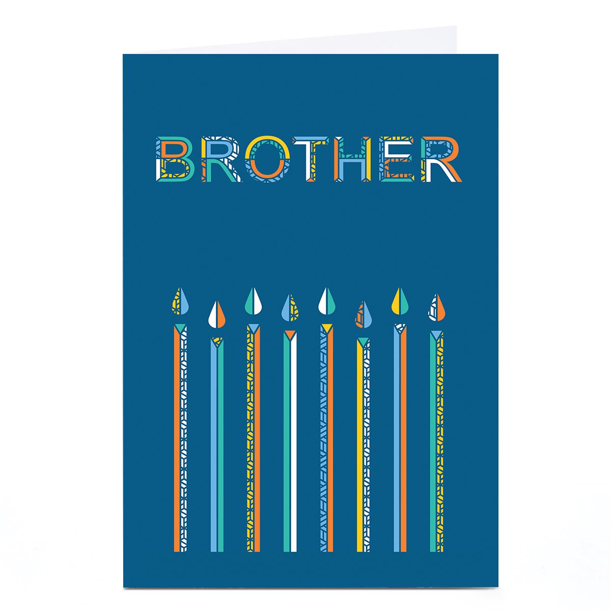 Personalised Birthday Card - Contemporary Cake Candles, Brother