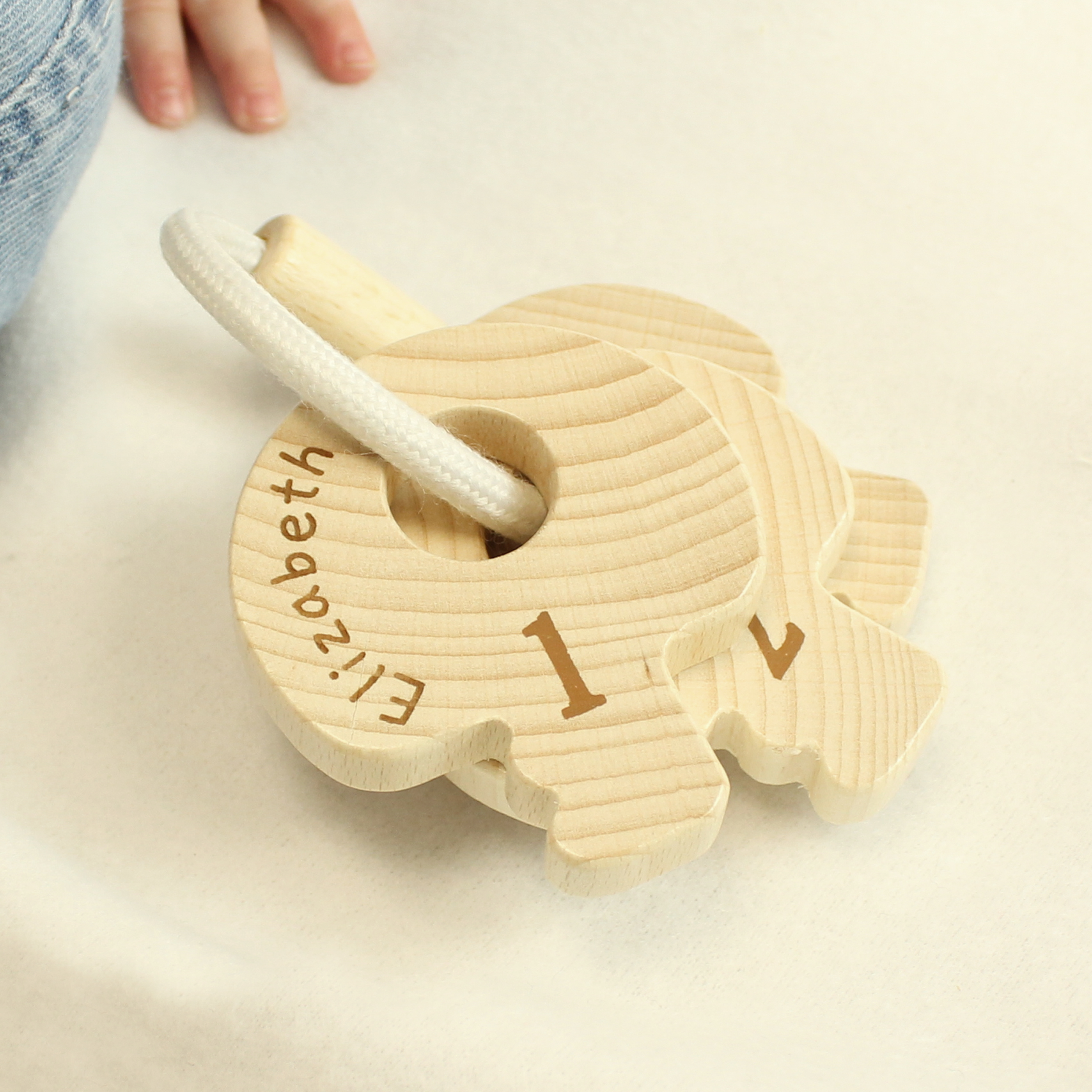 Personalised Wooden Baby Keys