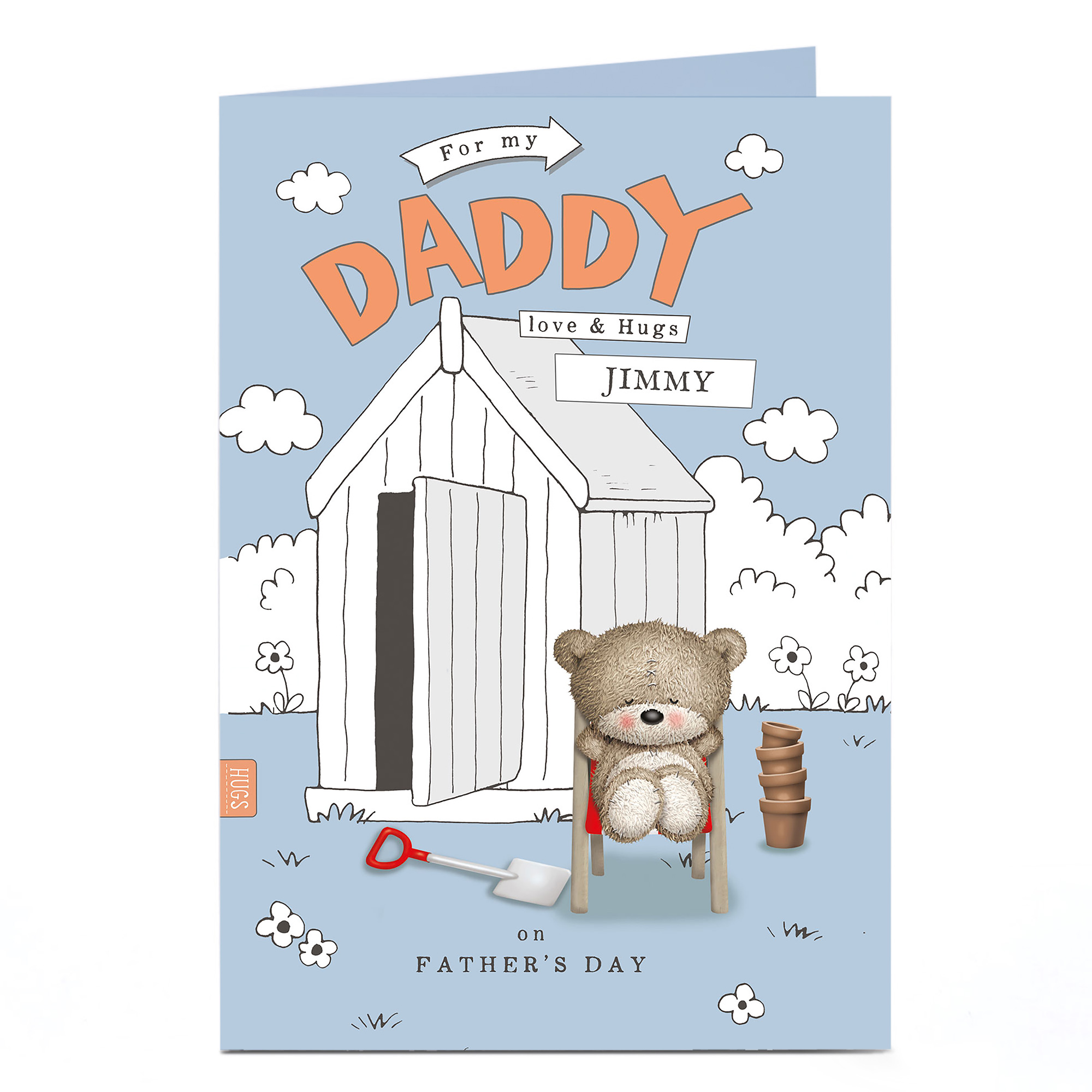Hugs Personalised Father's Day Card - Gardening Bear Daddy