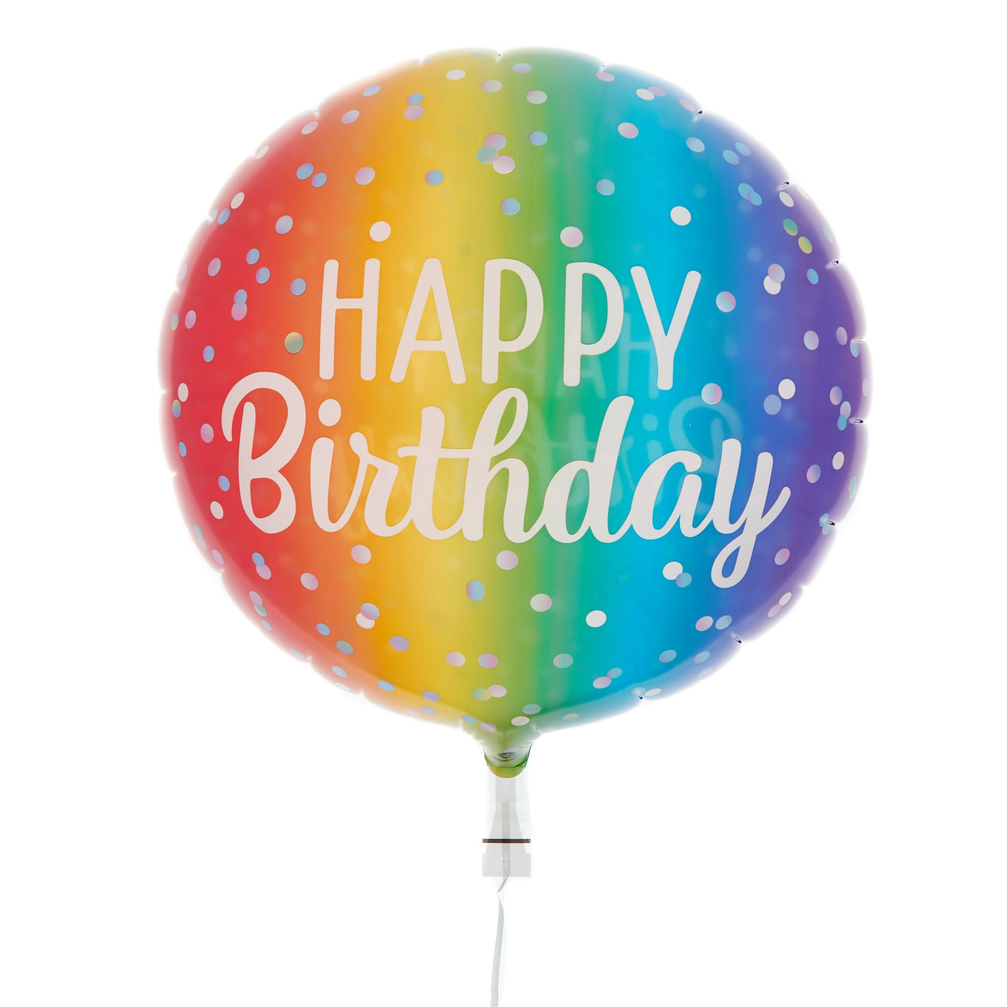 22-Inch Happy Birthday Rainbow Ombré Bubble Balloon - DELIVERED INFLATED!