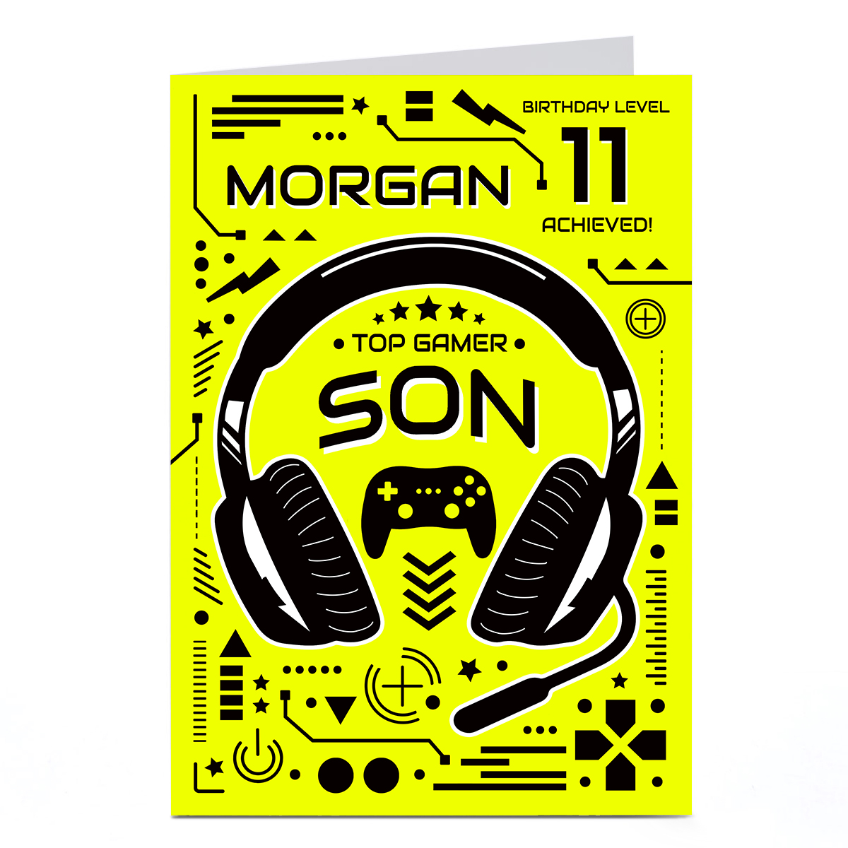 Personalised Birthday Card - Top Gamer Son, Editable Age