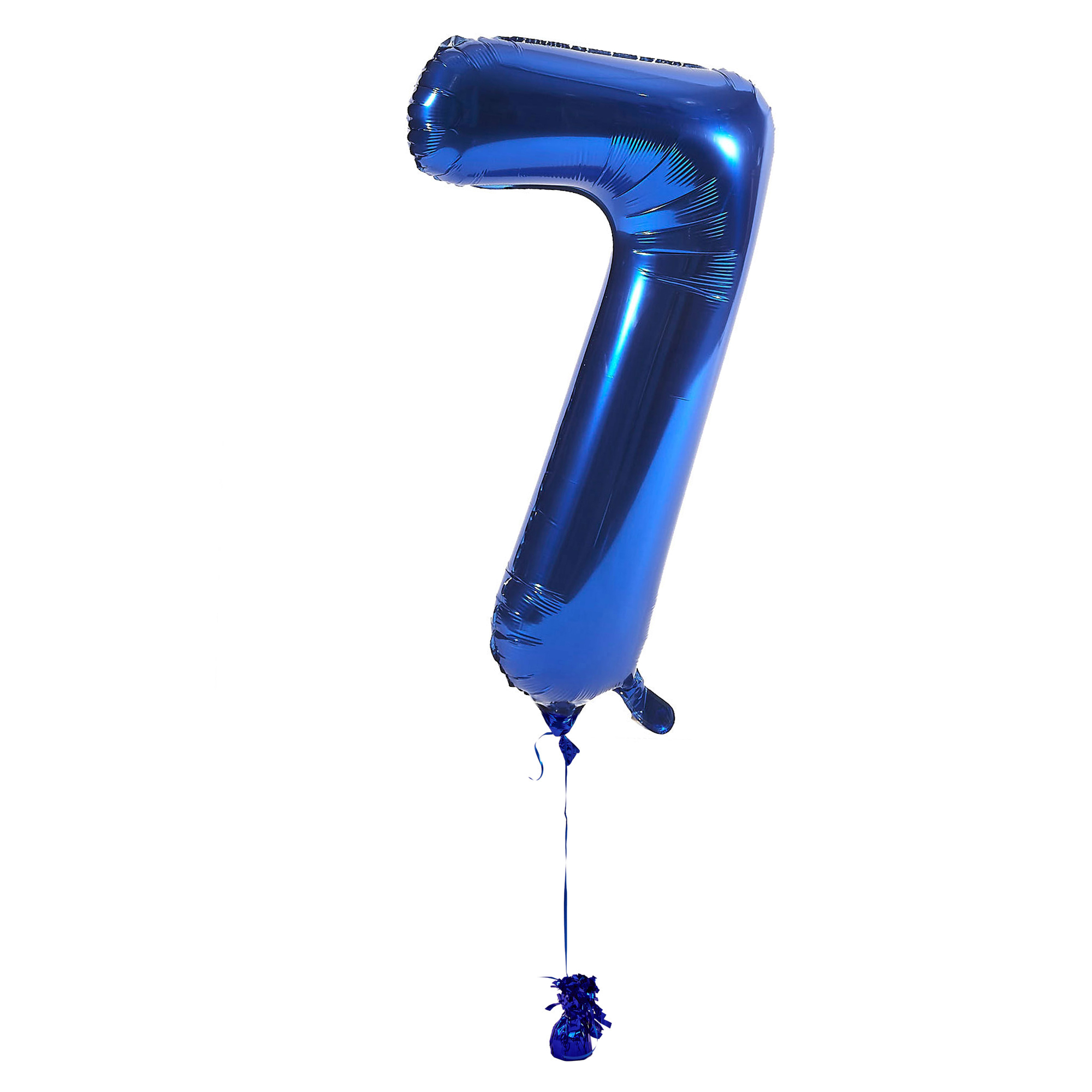 Large Blue Number 7 Inflated Balloon Arrangement 