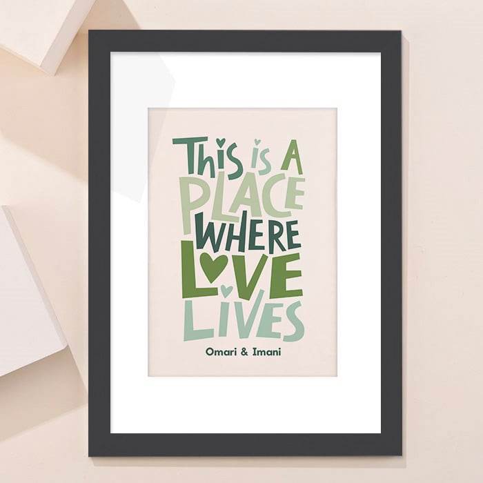 Personalised This Is A Place Where Love Lives Framed Print