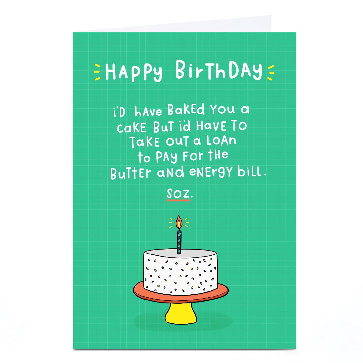 Personalised Jess Moorhouse Birthday Card - Birthday Cake