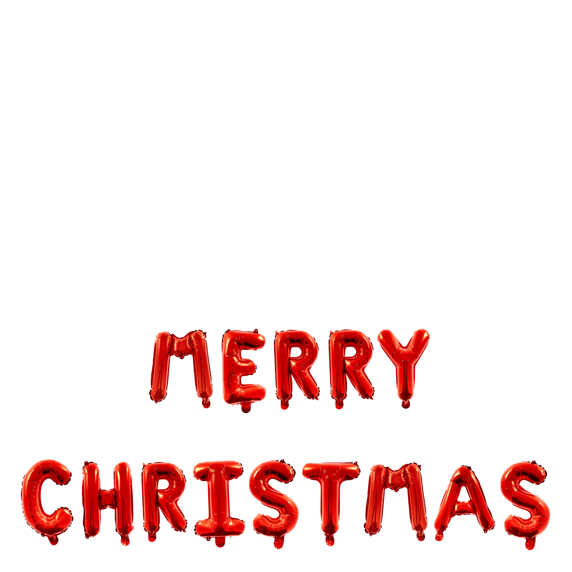 Red Merry Christmas Letter Balloon Banner (Air-Fill Only)