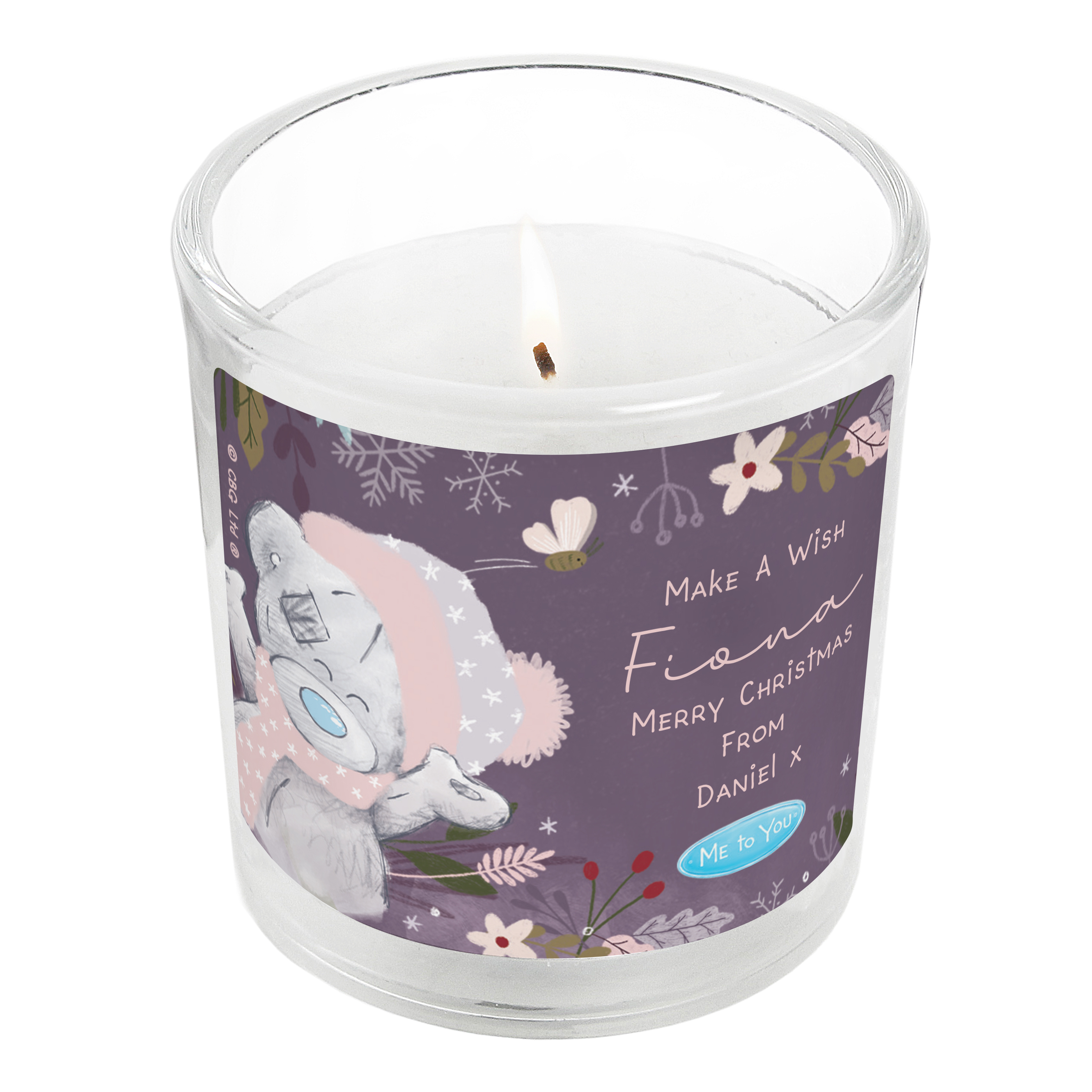 Personalised Me To You Tatty Teddy Cosy Winter Candle Jar
