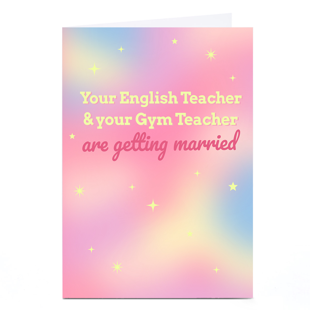 Personalised Engagement Card - English & Gym Teacher