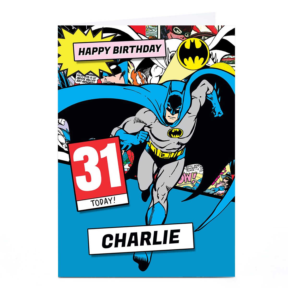Personalised Batman Birthday Card - Editable Age