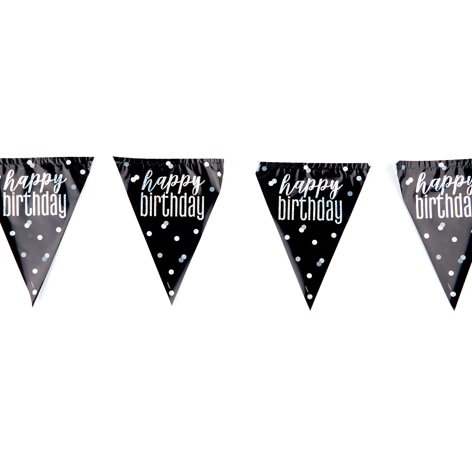 Black Happy Birthday Party Tableware & Decorations Bundle - 16 Guests