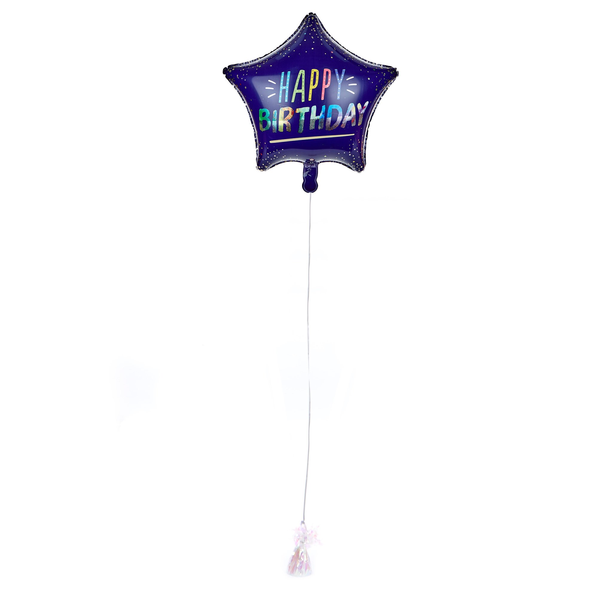 Blue Star Happy Birthday Balloon & Lindt Chocolates - FREE GIFT CARD!