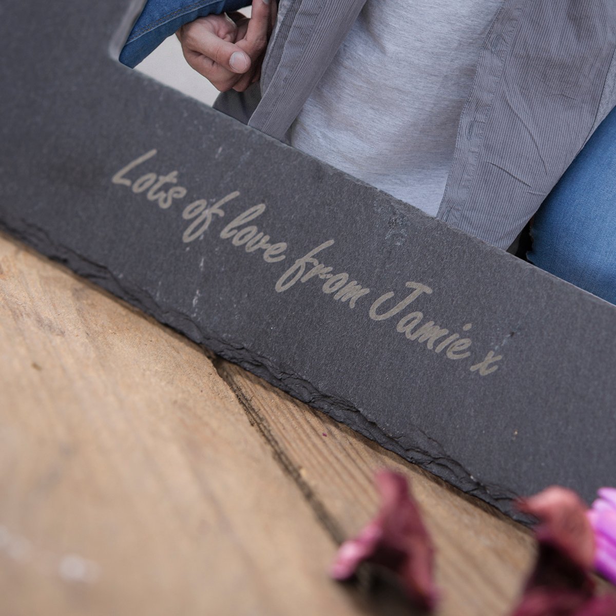 Personalised Engraved Medium Slate Photo Frame