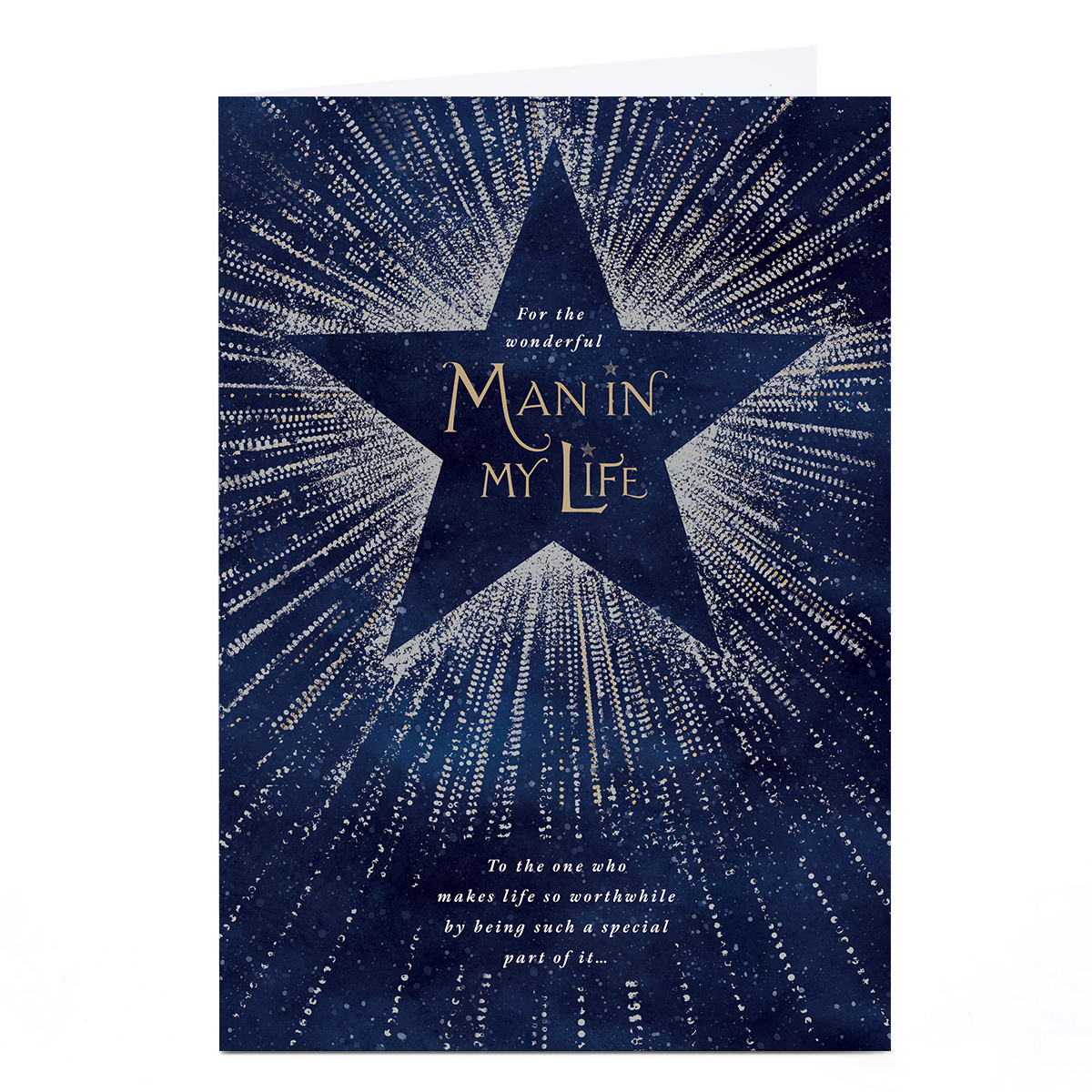 Christmas Card - Navy Radiant Star, Man In My Life