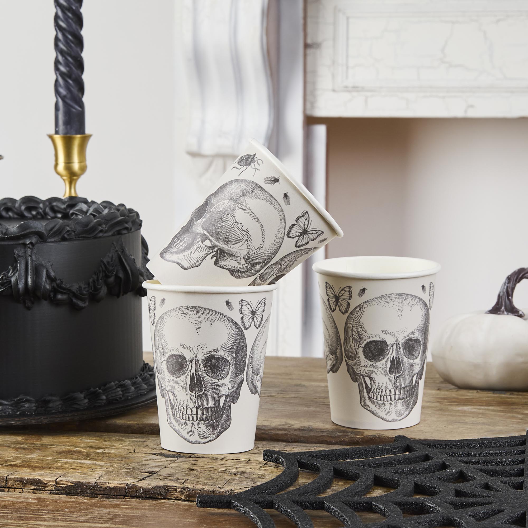 Skull Paper Cups - Pack of 8