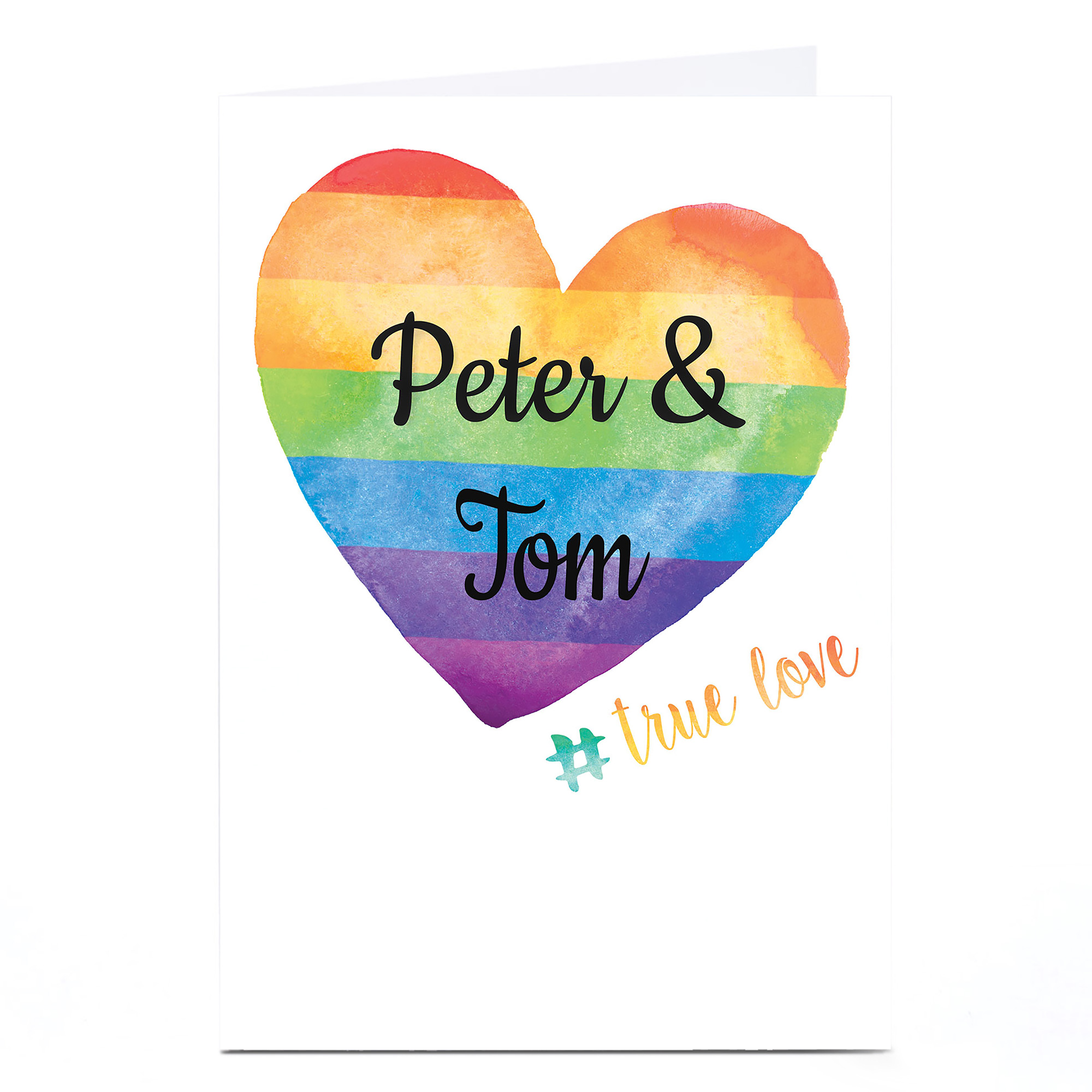 Personalised Wedding Card - Rainbow Heart
