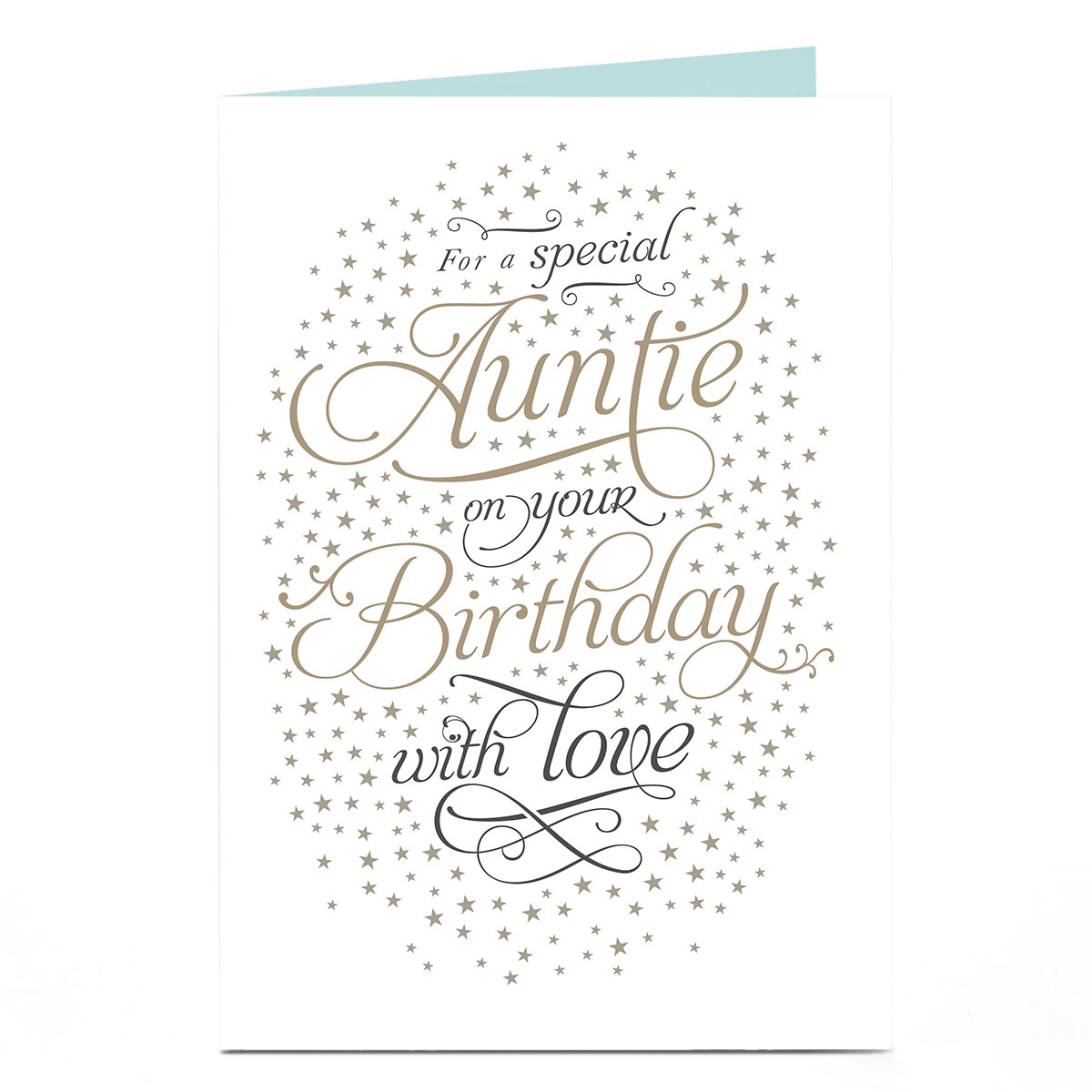 Birthday Card - Special Auntie Script and Stars