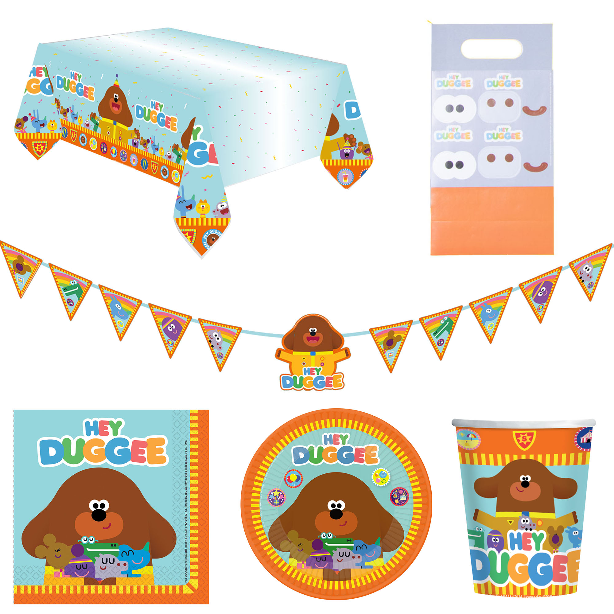 Hey Duggee Party Tableware & Decorations Bundle - 16 Guests