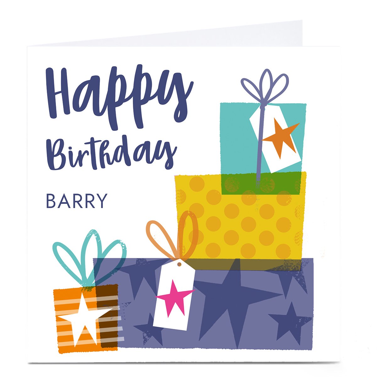 Personalised Hello Munki Birthday Card - Pile Of Presents