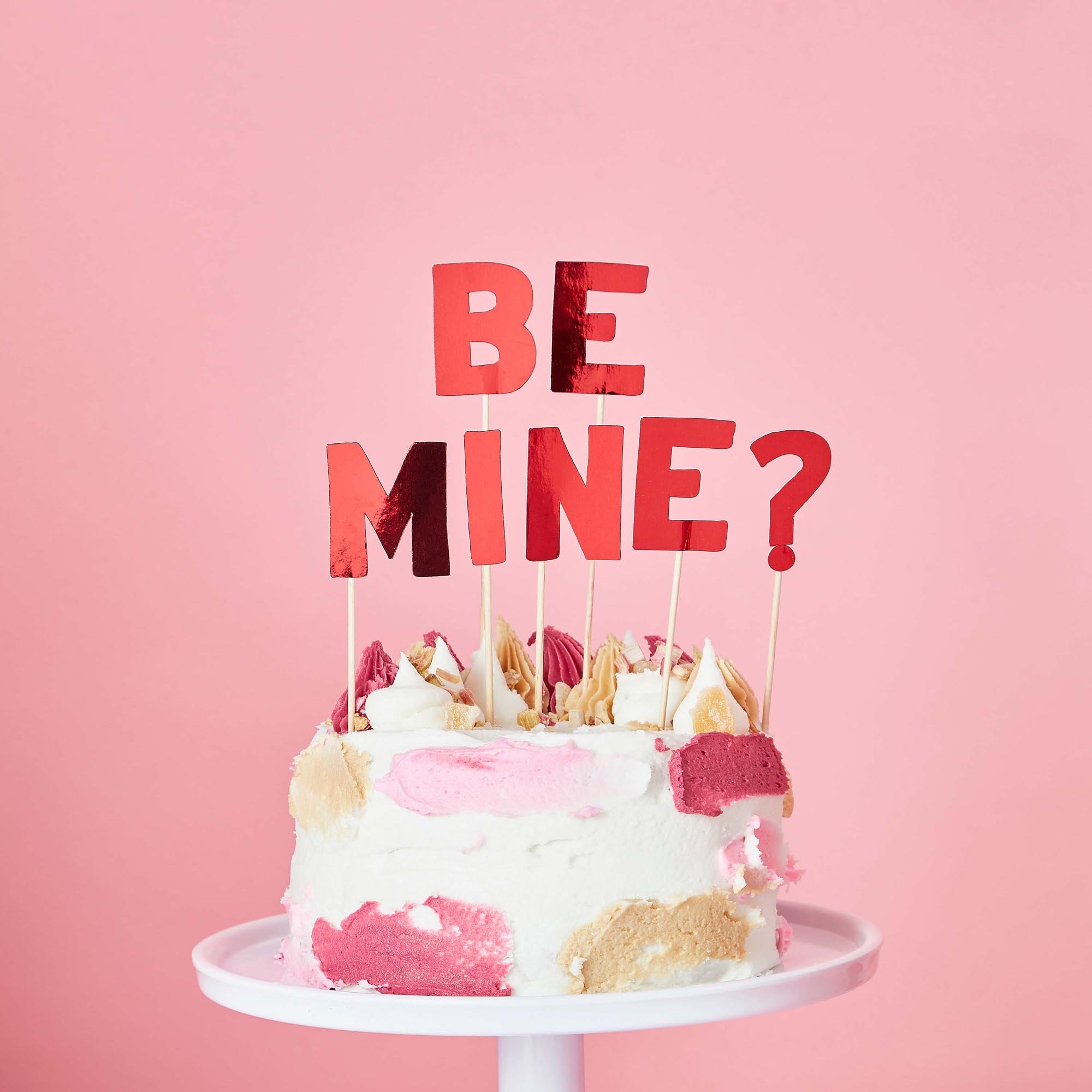 Red Be Mine Card Cake Topper