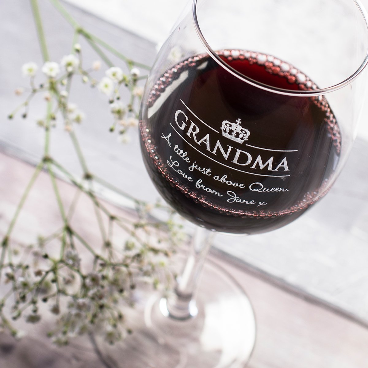 Personalised Wine Glass - Grandma Crown