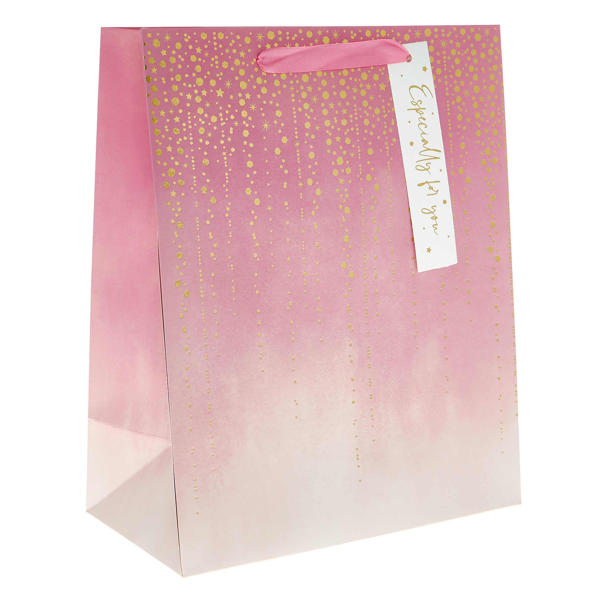 For You Pink & Gold Large Portrait Gift Bag