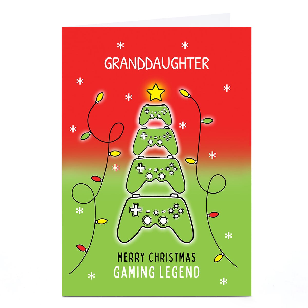 Personalised Christmas Card - Gaming Legend, Granddaughter