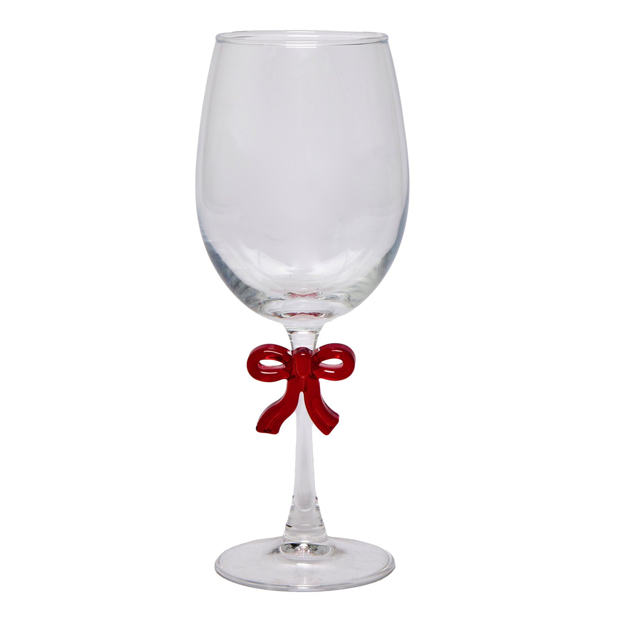 Christmas Bow Wine Glass