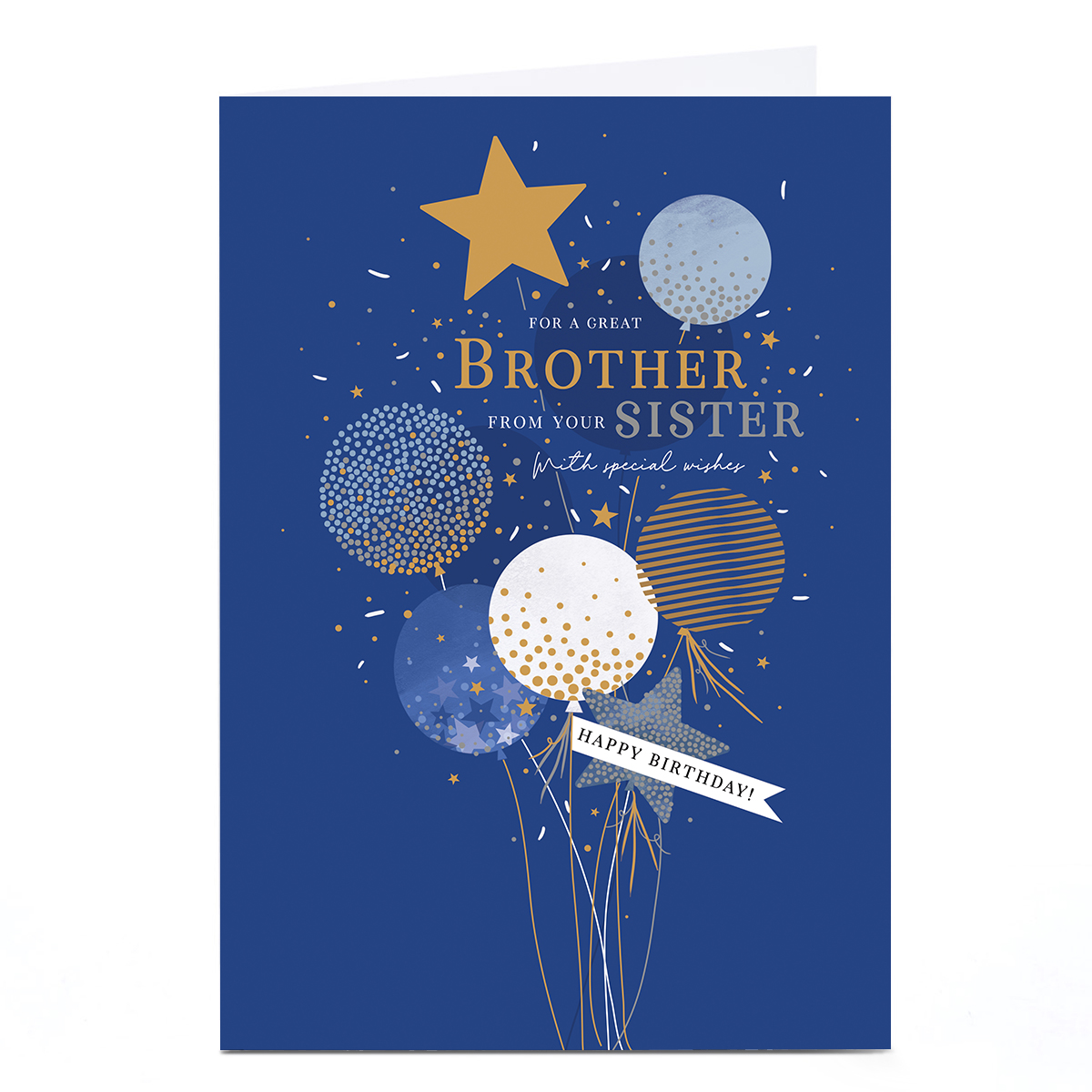 Personalised Birthday Card - For a Great Brother From Your Sister