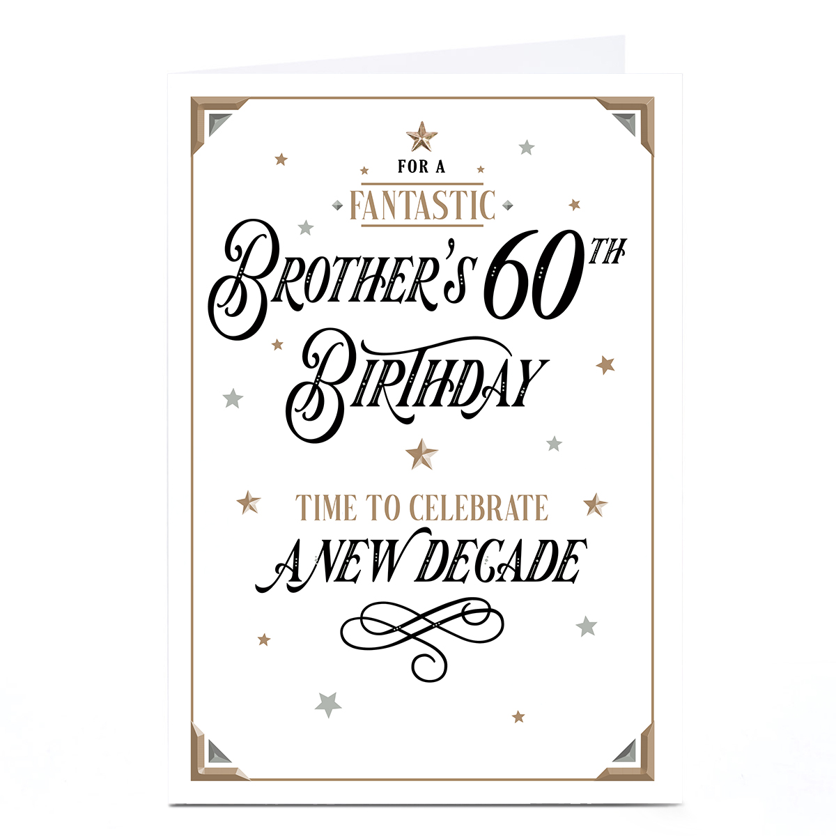 60th Birthday Card - Celebrate a New Decade, Brother