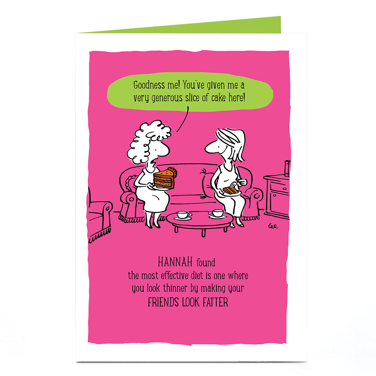 Personalised Card - Friends Look Fatter Cartoon