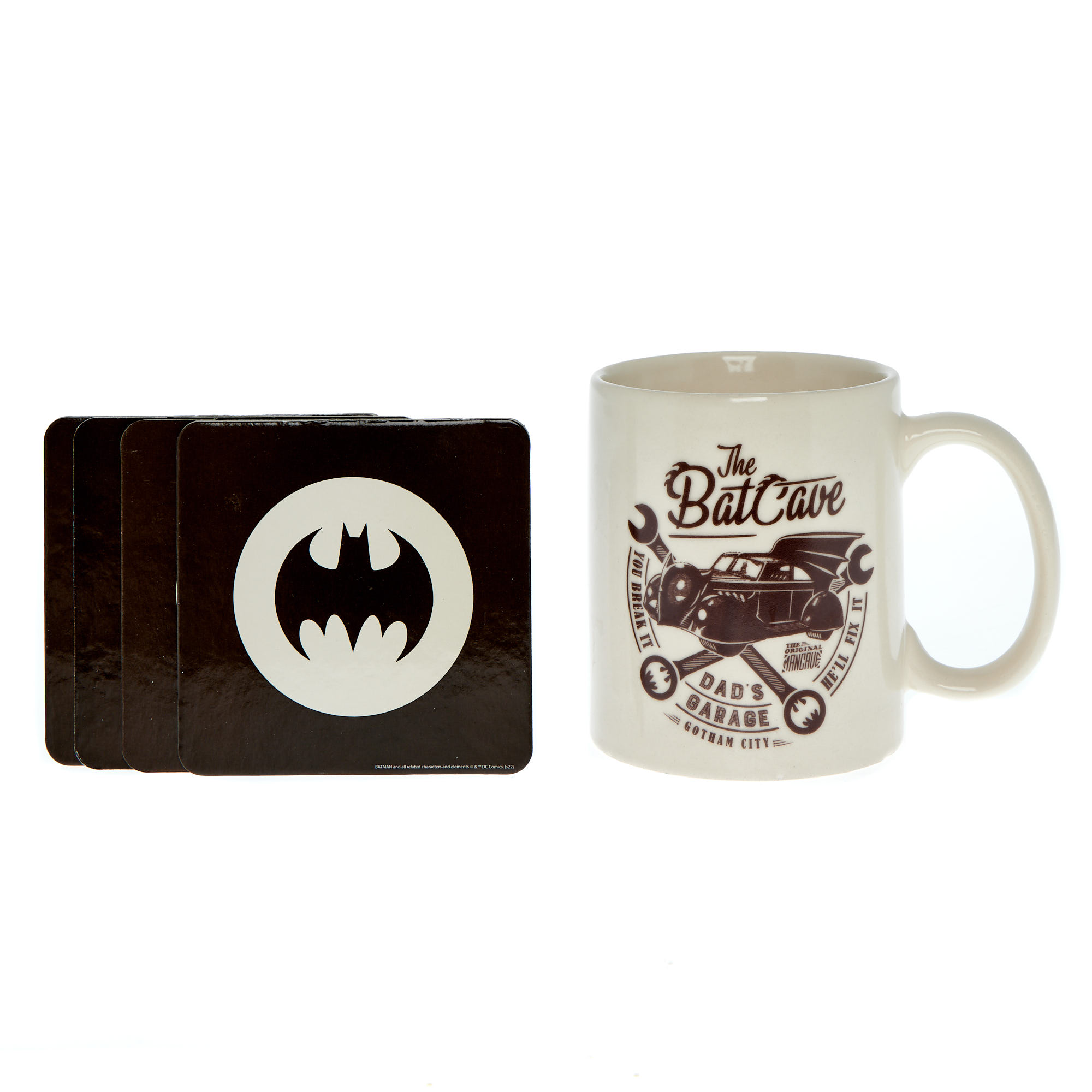 Dad Bat Cave Batman Mug & Coaster Gift Set