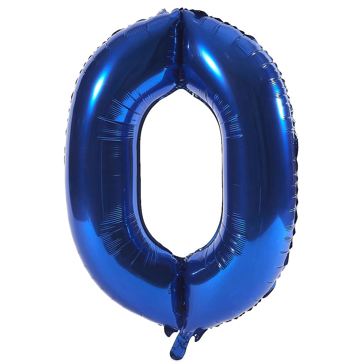 Blue Number 0 Foil Giant Helium Balloon - Uninflated