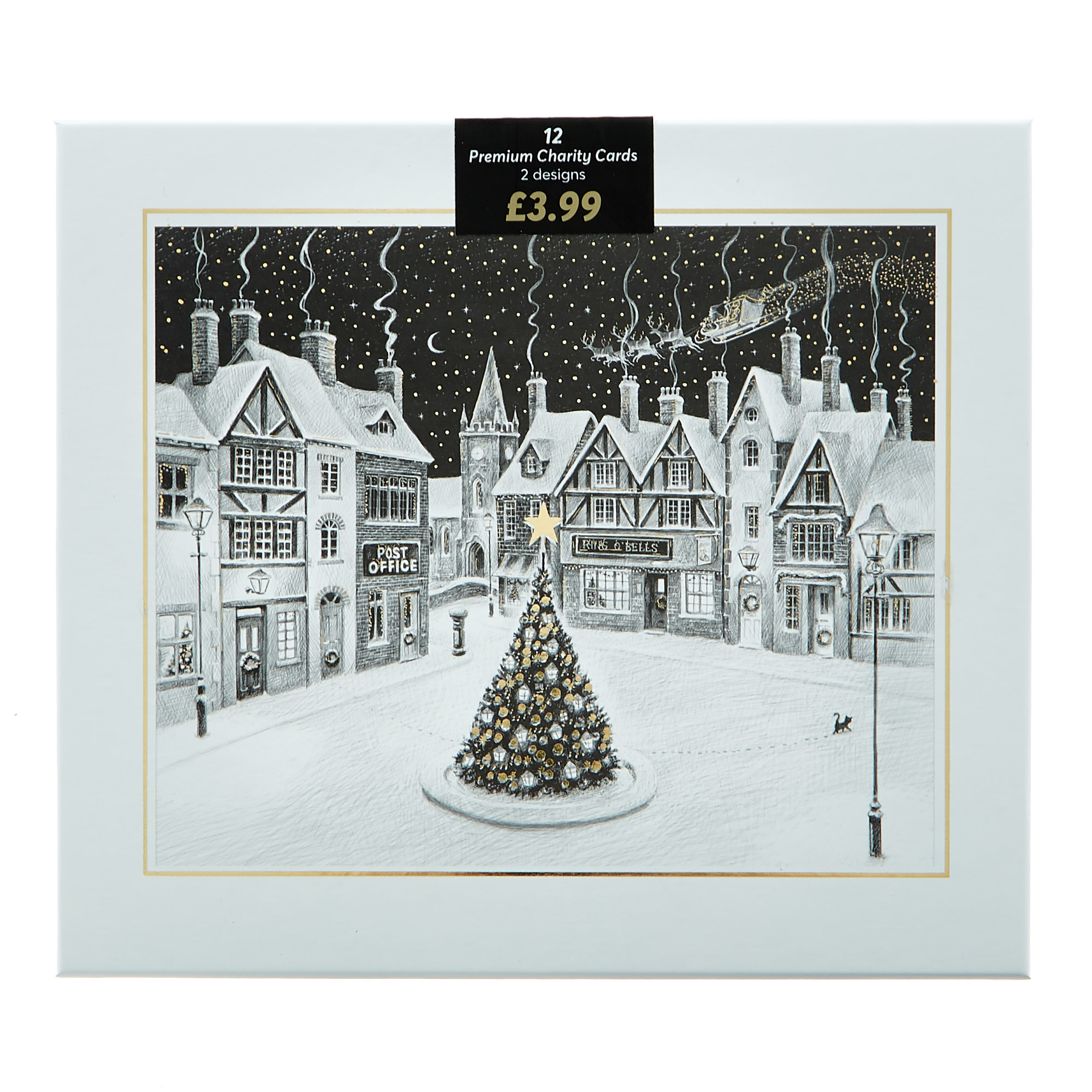 Box of 12 Deluxe Landscape Village Charity Christmas Cards - 2 Designs