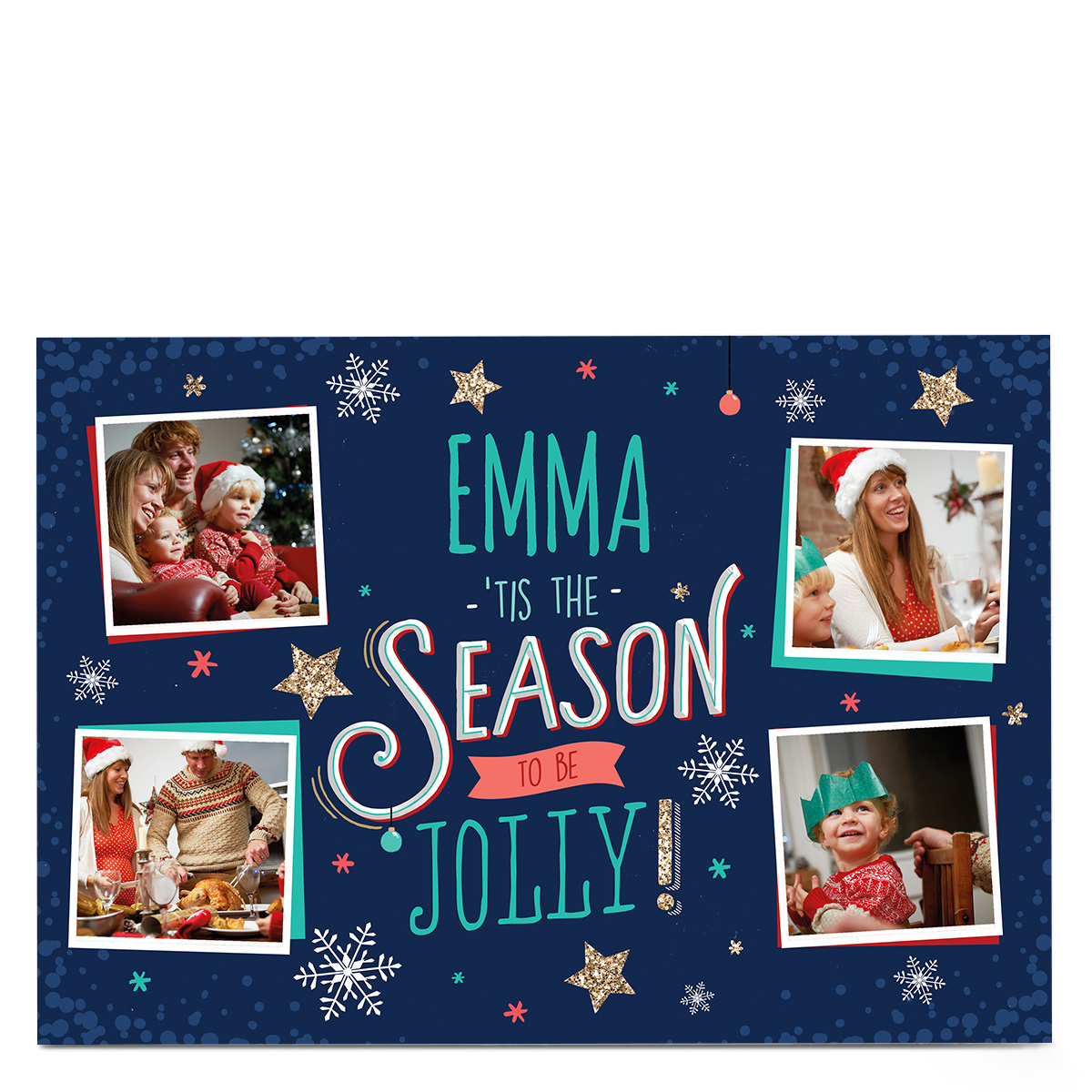 Personalised Christmas Photo Card - Tis' The Season