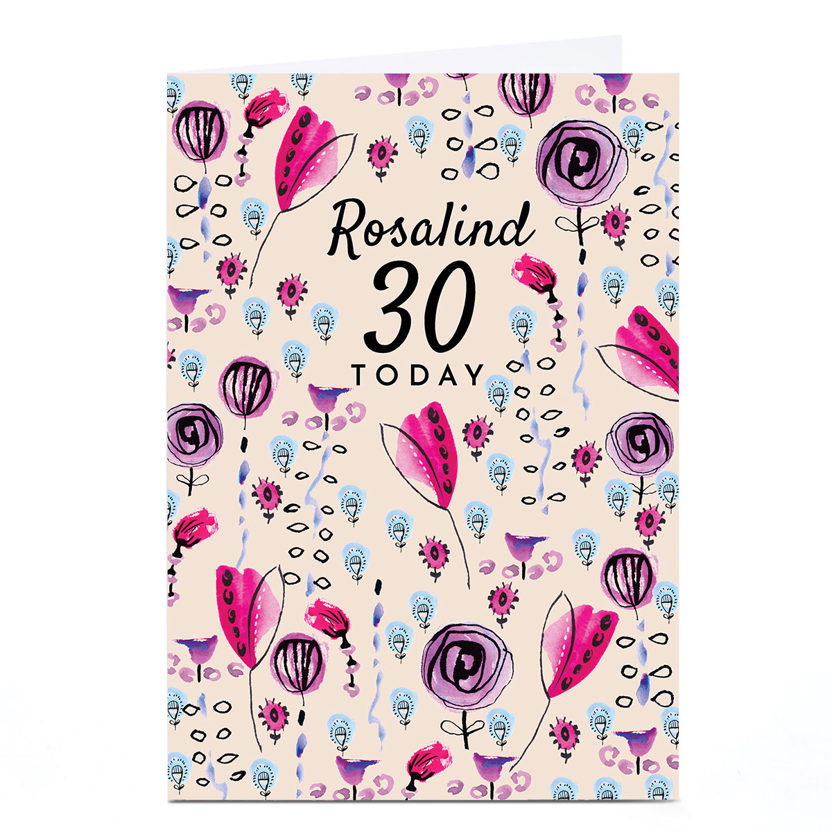 Personalised Rebecca Prinn 30th Birthday Card 