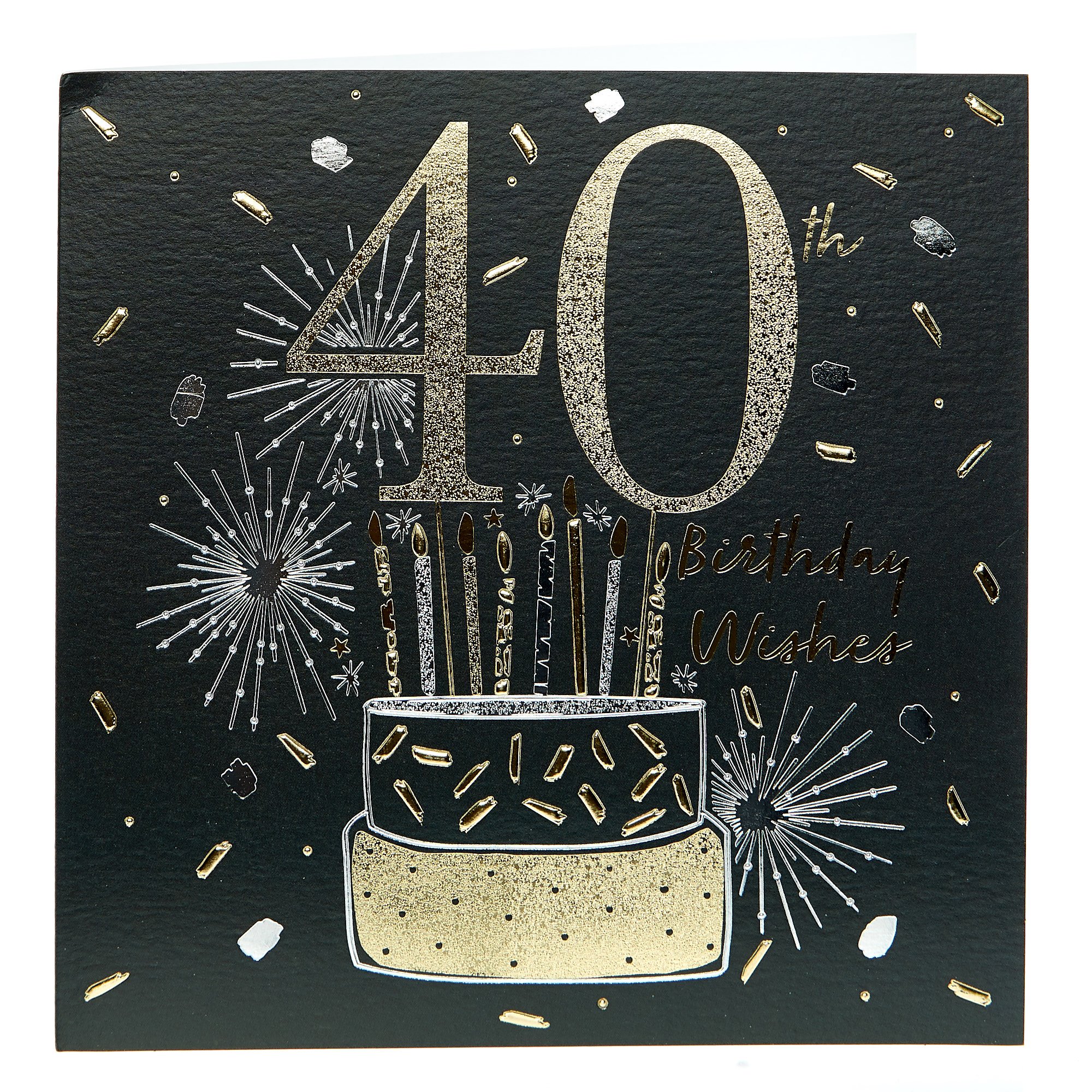 Platinum Collection 40th Birthday Card - Black & Gold